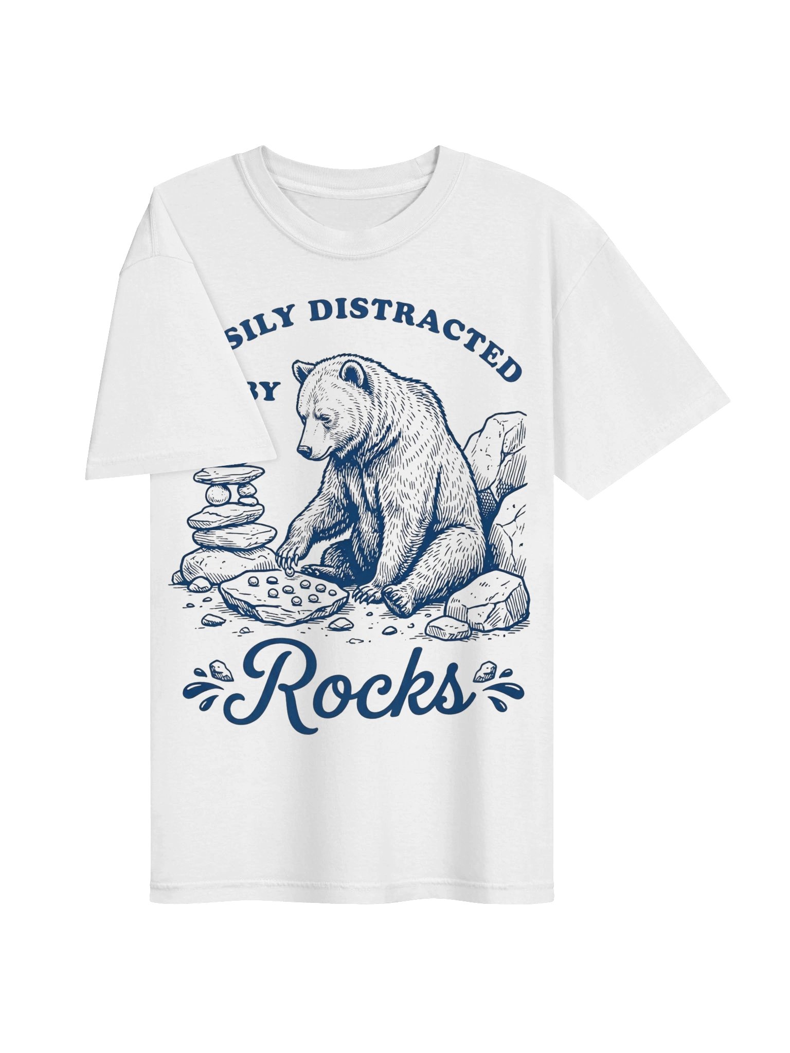 Easily Distracted By Rocks Funny Bear Nature utdoor T-shirt product image (3)