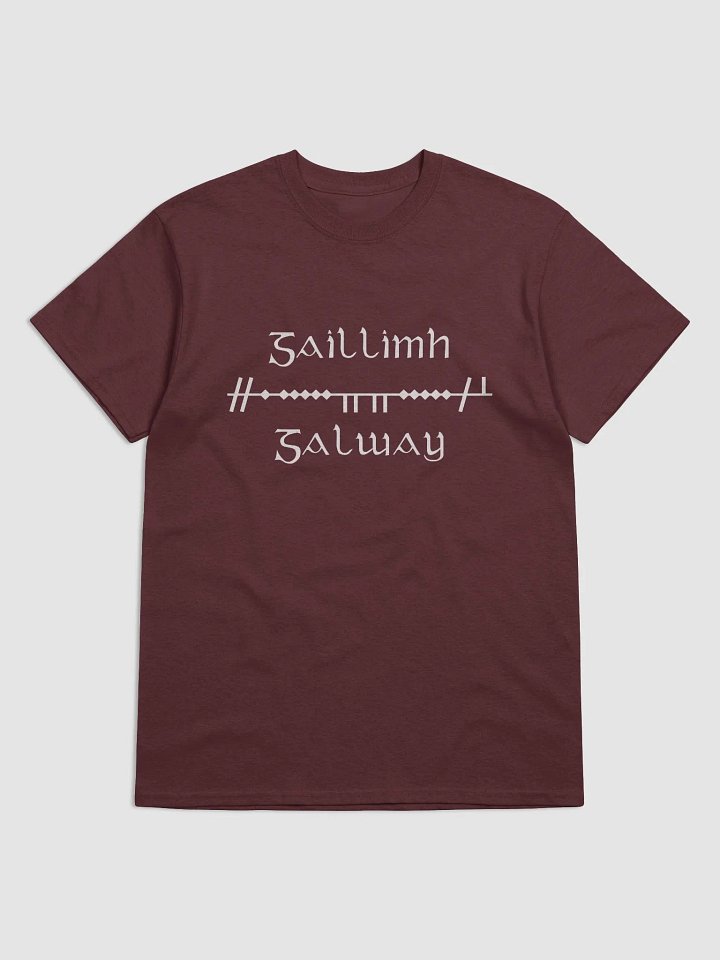 Galway/Gaillimh Scholastic style Ogham Maroon printed T-shirt product image (1)