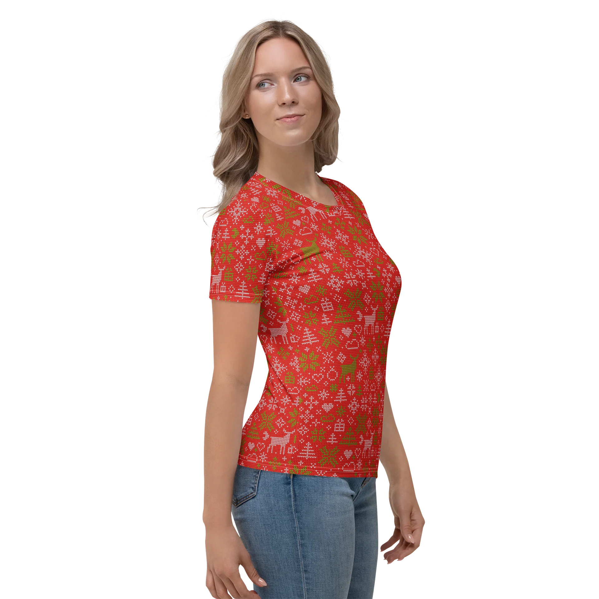 Christmas Nordic Reindeer Holiday Women's T-Shirt product image (4)