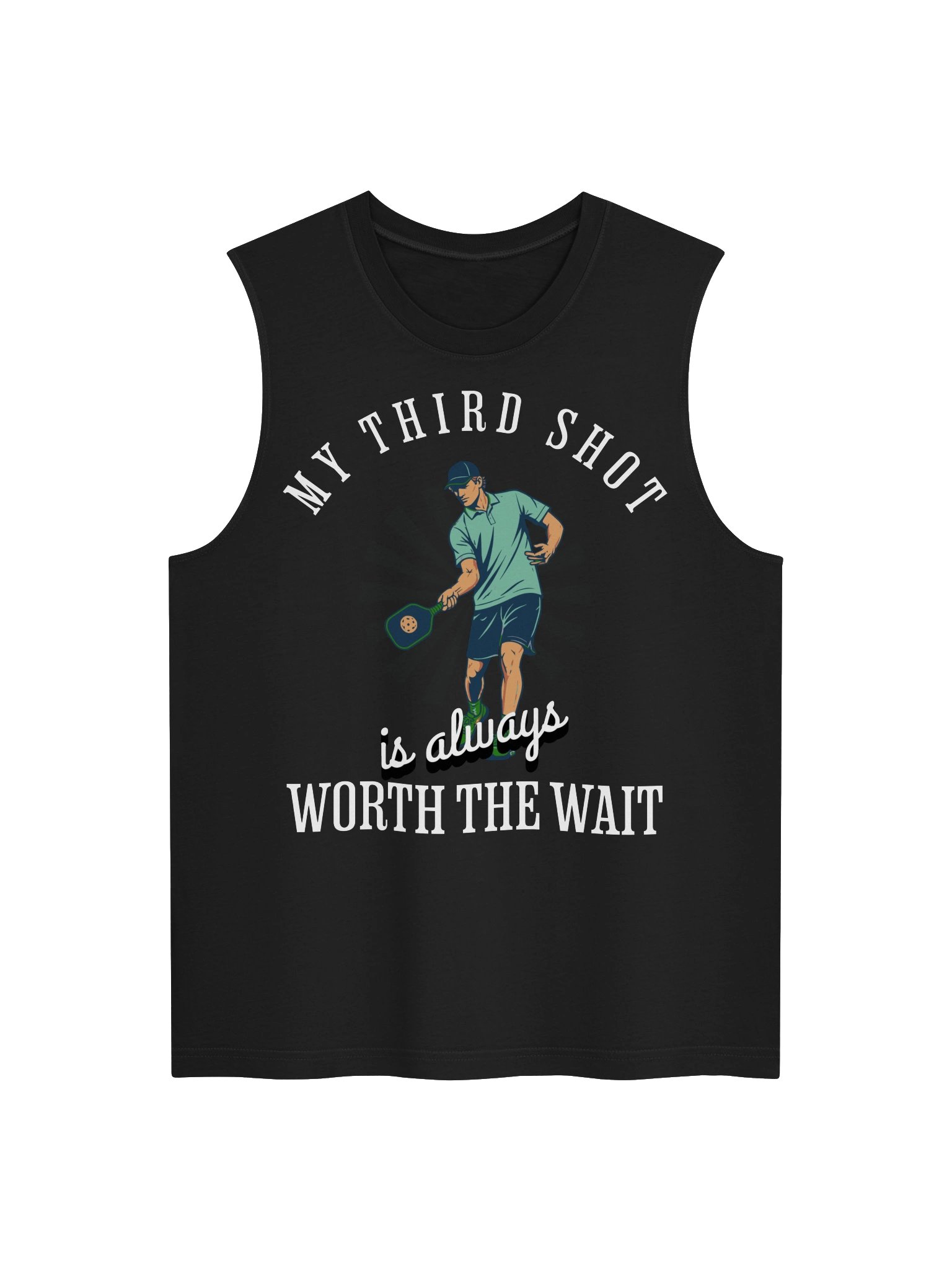 My Third Shot Is Worth the Wait Pickleball Tank Top – Funny Pickleball Tank Top product image (1)