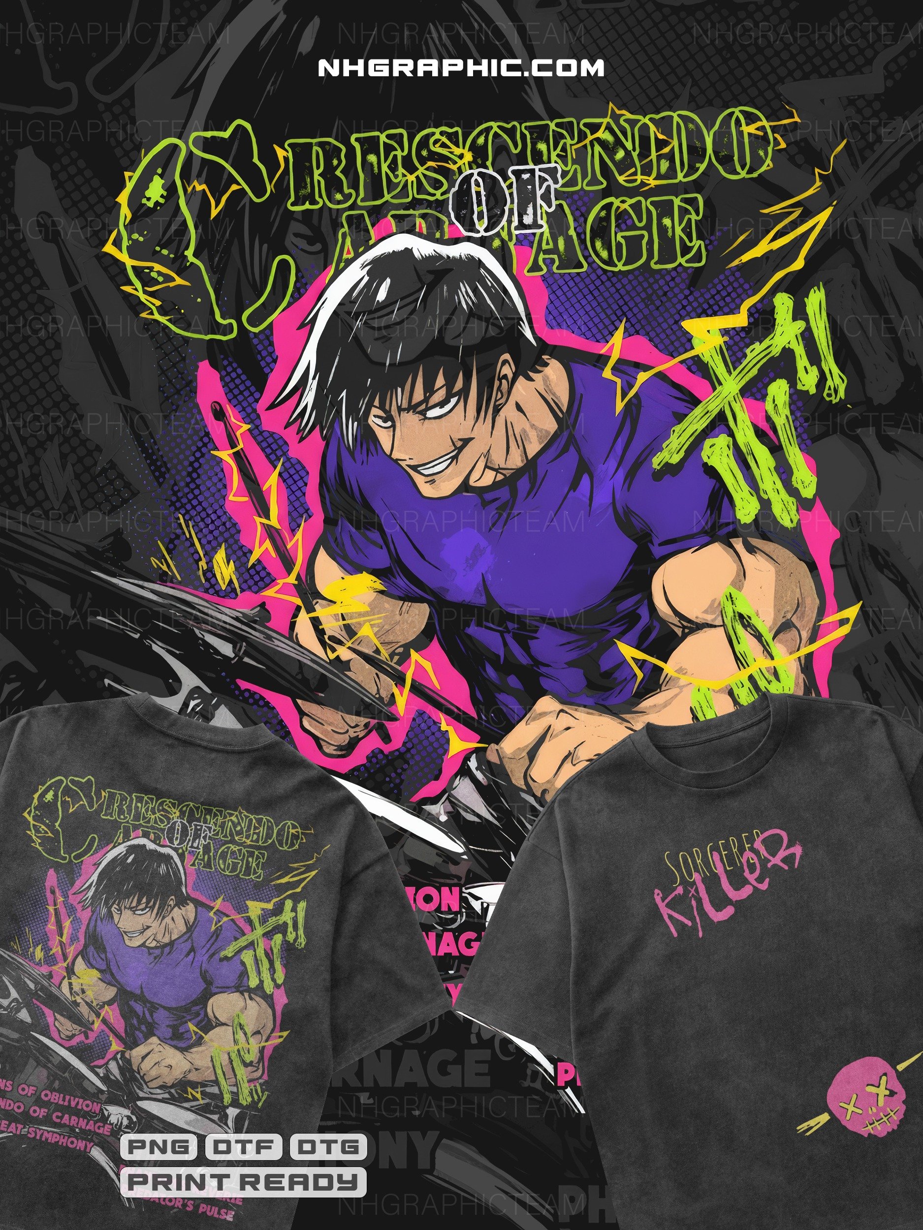 9-Piece 2026 Jujutsu Kaisen Front & Back PNGs product image (11)