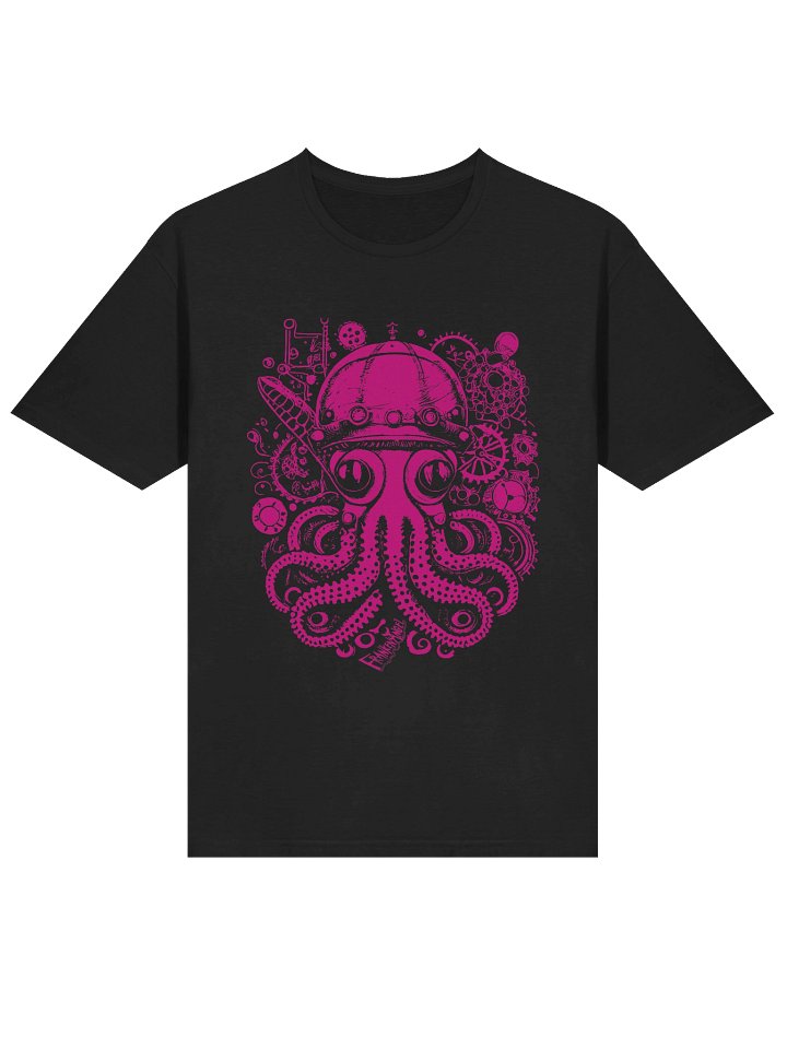 FrankenAngel SteamPunk Octopus T-Shirt / Magenta print / Gildan Unisex Softstyle T-Shirt product image (9)