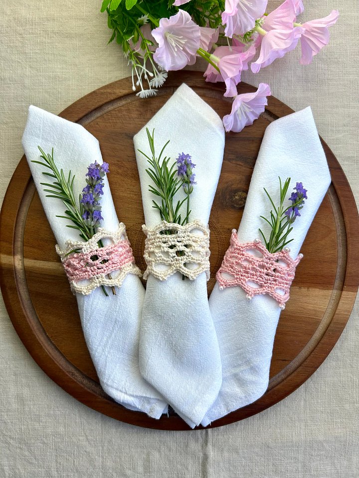 Vintage Lace Crochet Napkin Rings For Wedding Pattern PDF product image (1)