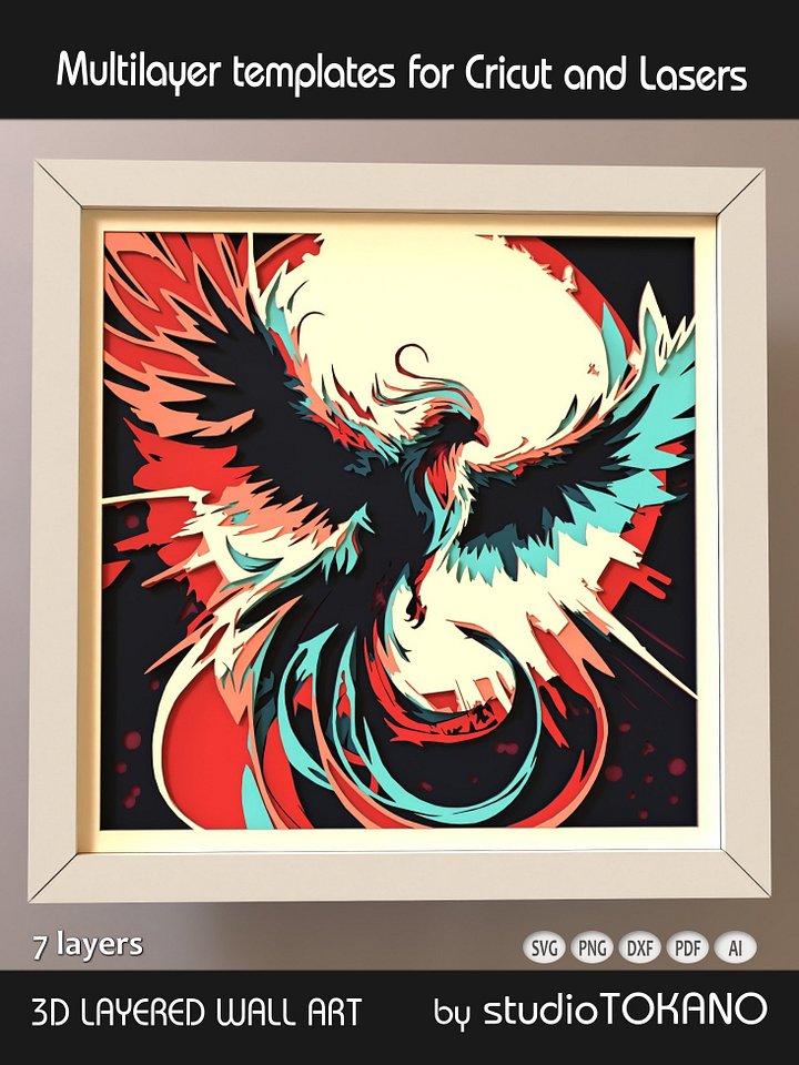 Phoenix Shadow box SVG product image (1)