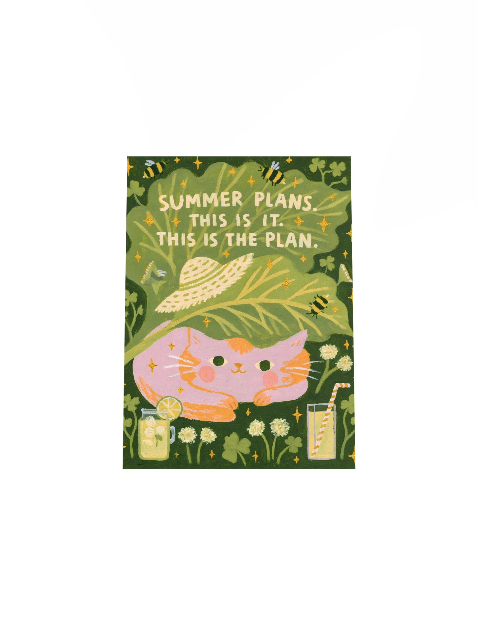 Summer Plans Pink Cat Poster product image (28)