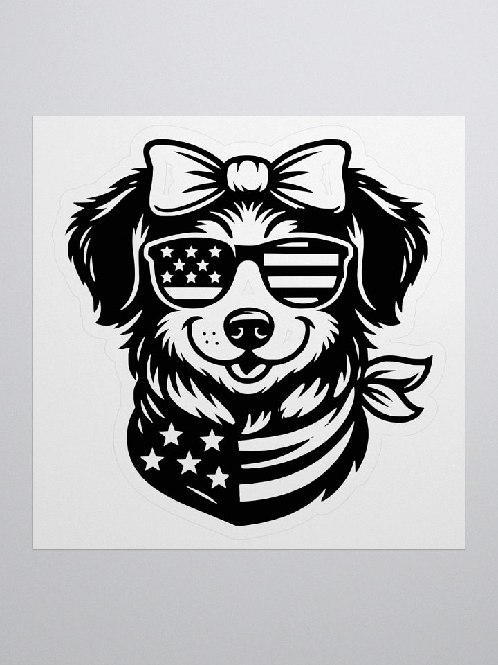 Flirty Patriotic Pup in Bandana | Border Collie Sticker product image (1)