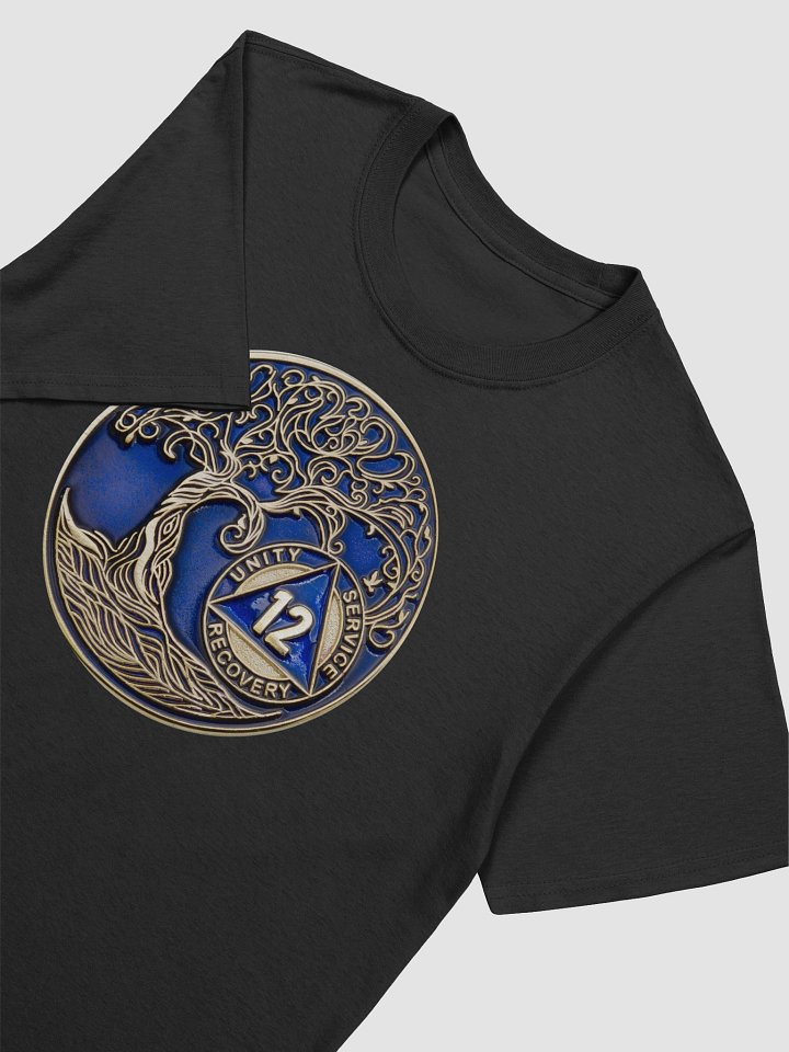 Twisted Tree of Life 12th Year Sobriety Blue Medallion | Recovery T-Shirt Inspiring Sobriety product image (2)