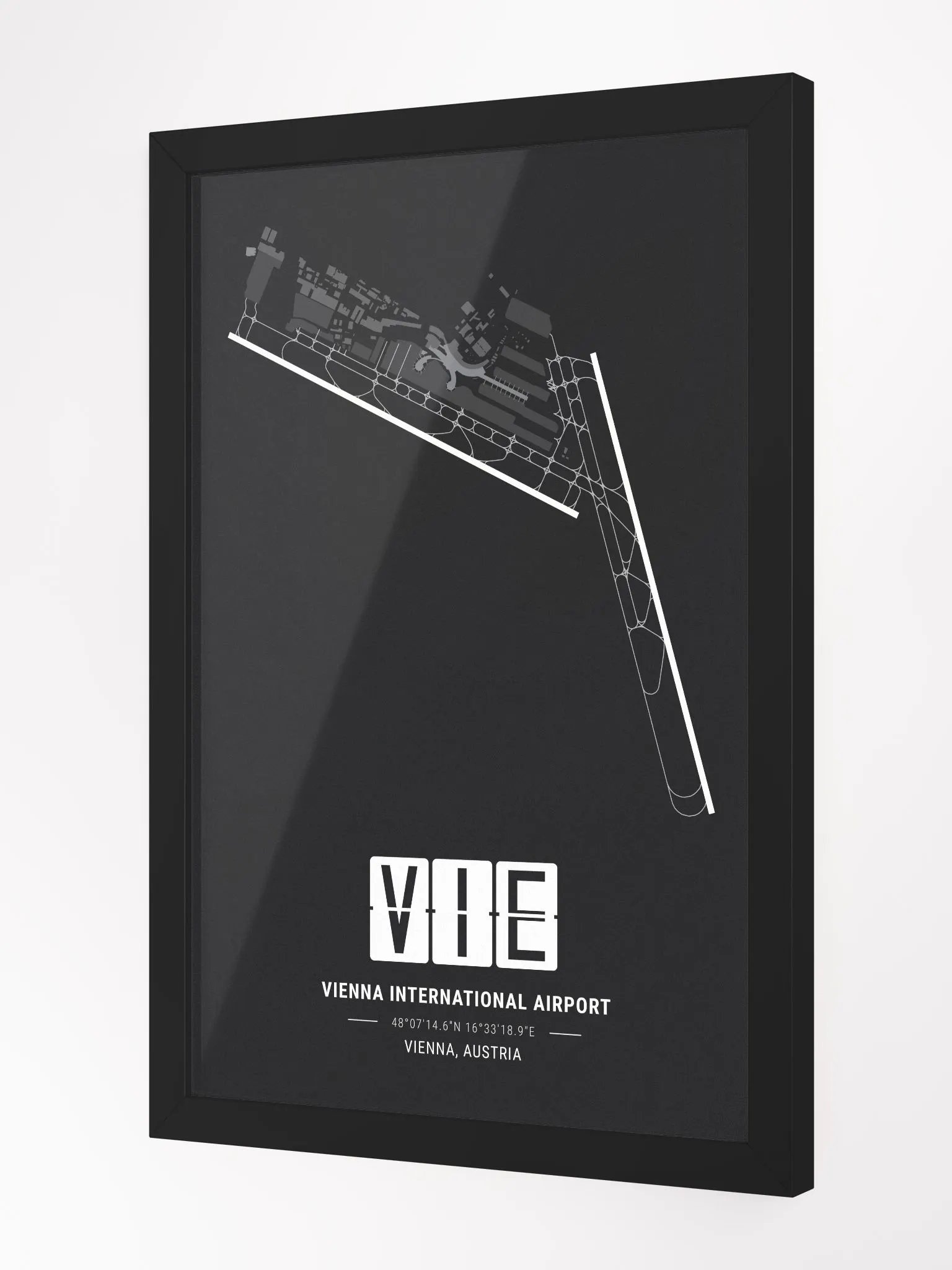 Framed Airport VIE Premium Map On Matt Paper product image (2)