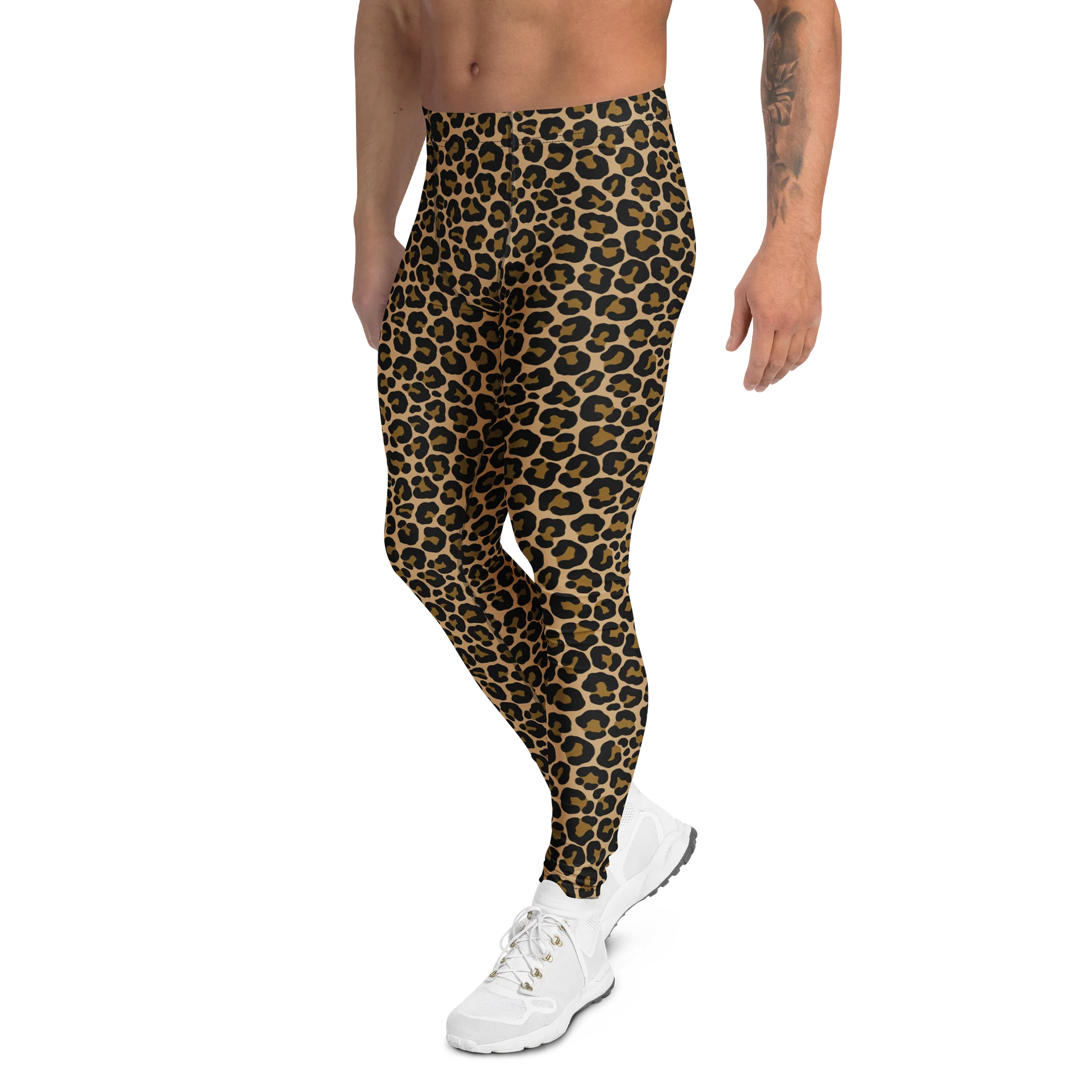 Comfortable Men's Leggings Brown Leopard Print product image (4)