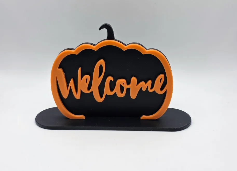 🍂 Pumpkin “Welcome” Freestanding Sign – Fall & Halloween Décor 🎃 product image (1)