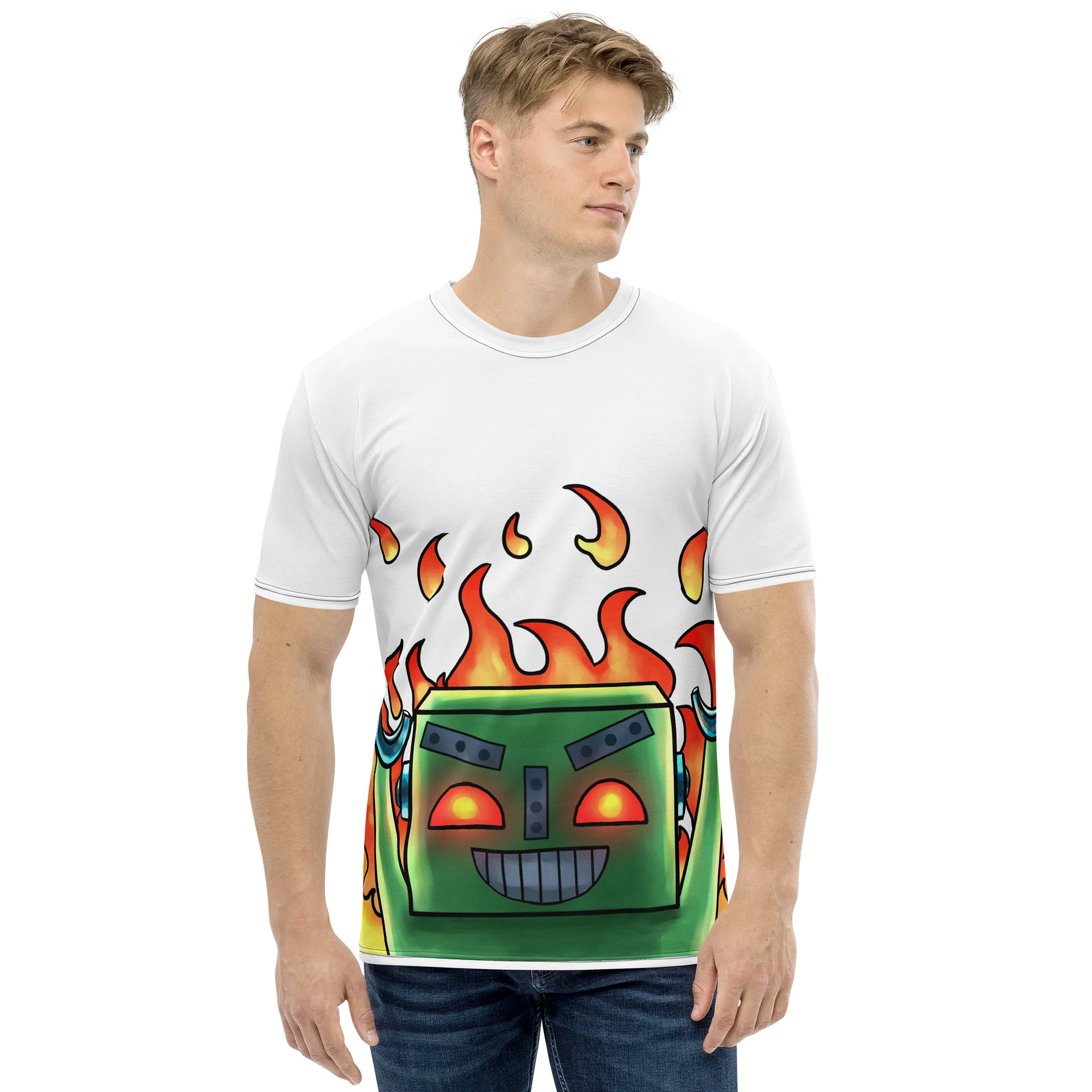 Flame-Raising Robot All-Over Print T-Shirt (MACH 2 Evil) product image (1)
