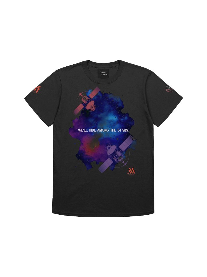 “We’ll Hide Among The Stars” Satellites T‑Shirt – Miss Mary Mysterium Communion Lyric Tee product image (1)