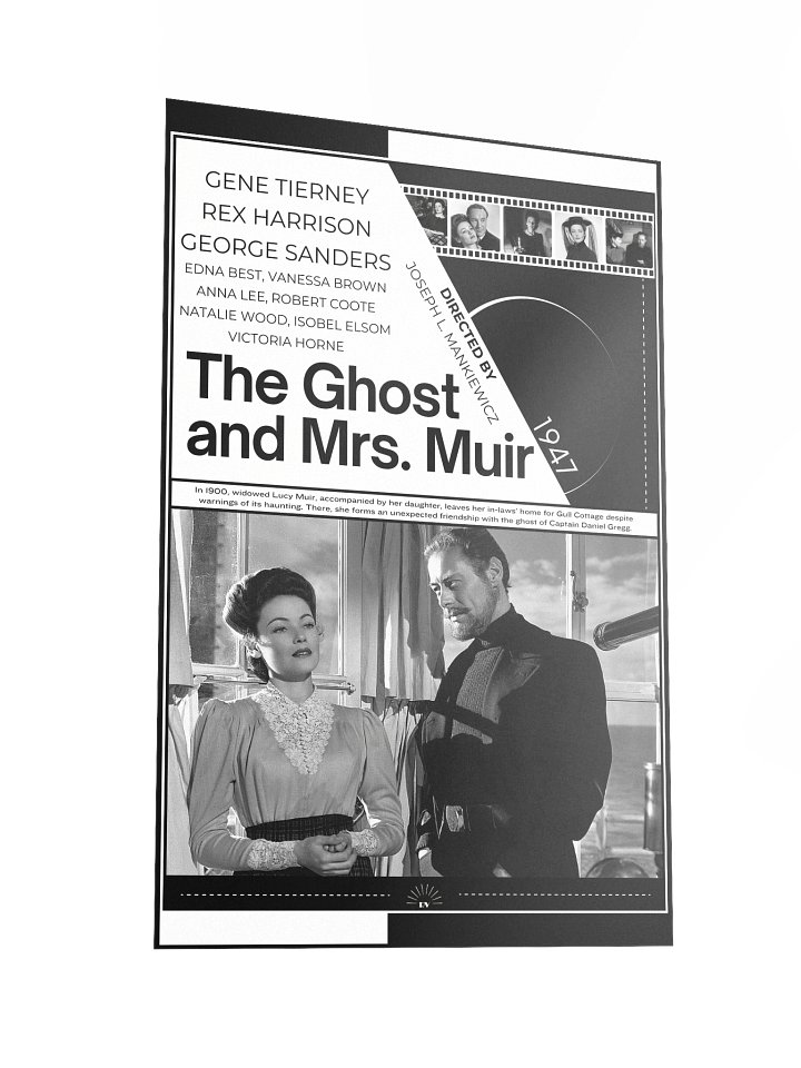 The Ghost and Mrs. Muir with Gene Tierney and Rex Harrison 1947 | Movie Poster | 12x18 Wall Art product image (2)