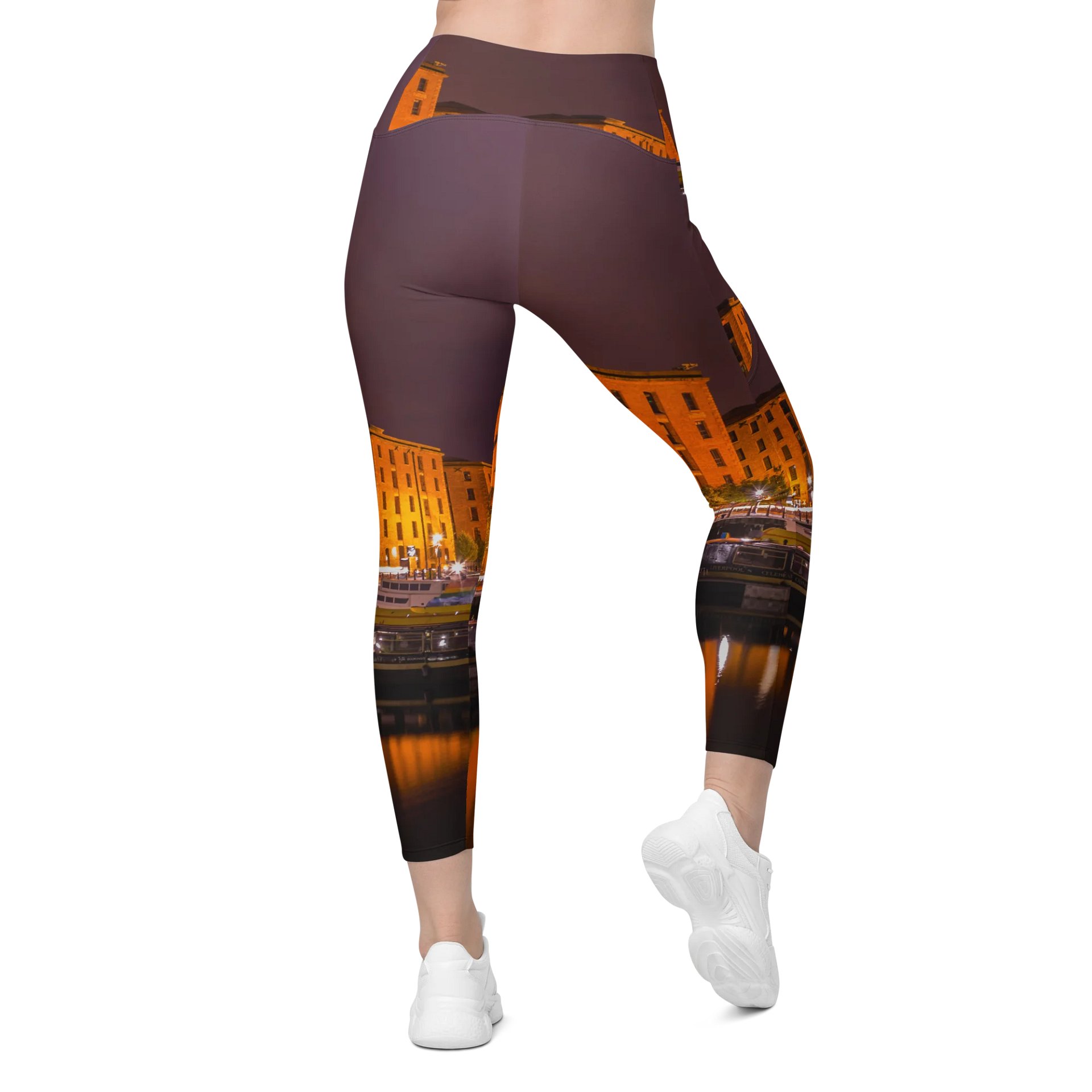 'Somewhere in the City' Crossover Leggings with Pockets product image (2)