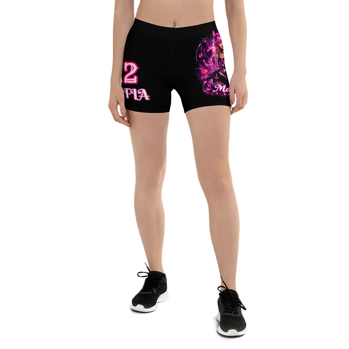 Medellin Mafia Pink Devil Biker Shorts for Women | Streetwear Activewear product image (1)
