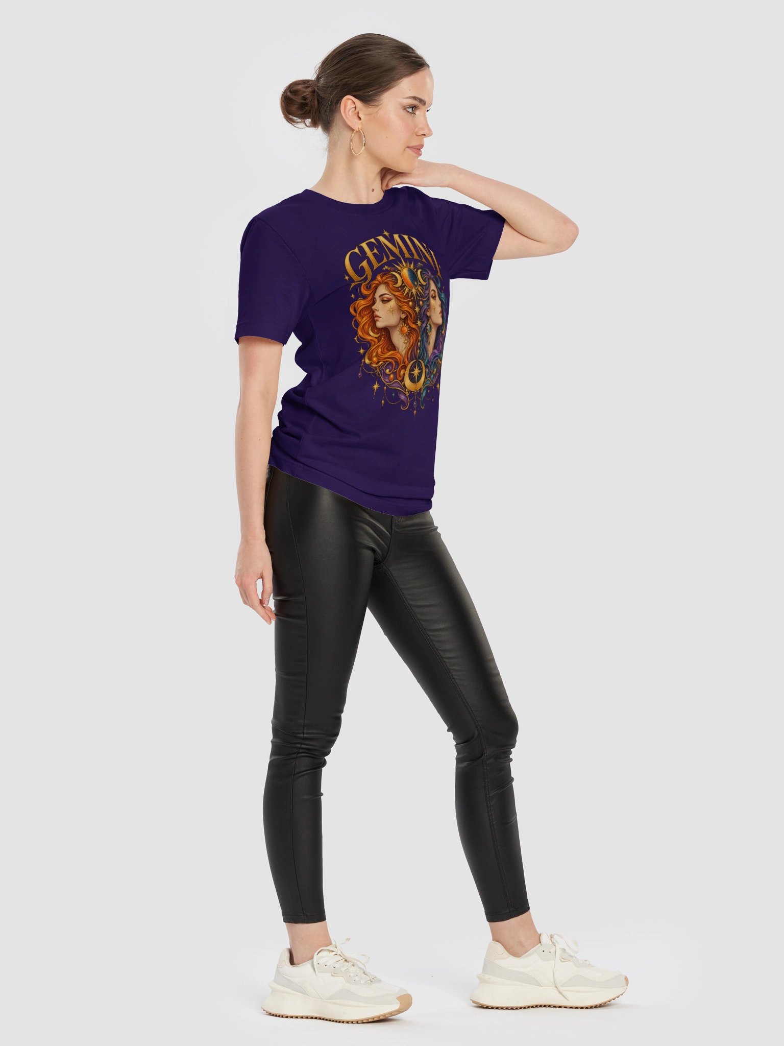 Gemini Zodiac T-Shirt With Colourful Celestial Twins product image (12)