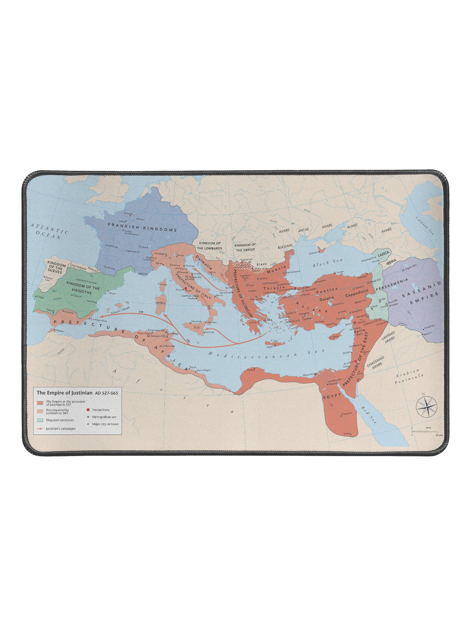 Empire of Justinian Map - Desk Mat product image (1)
