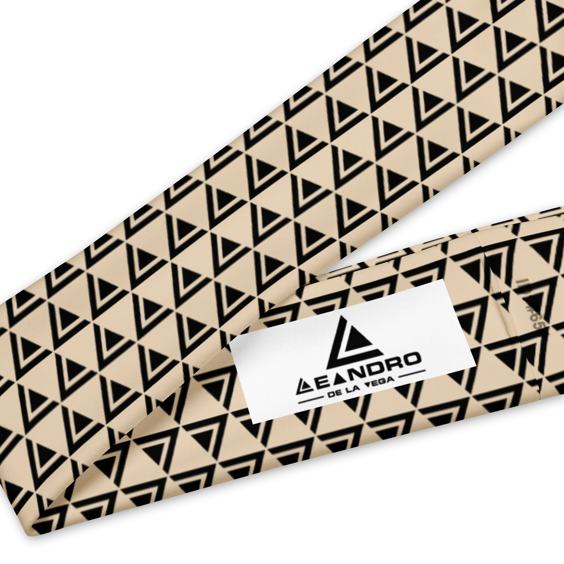 LEANDRO DE LA VEGA HEADBAND CHAMPANGNE BLACK LOGO product image (3)