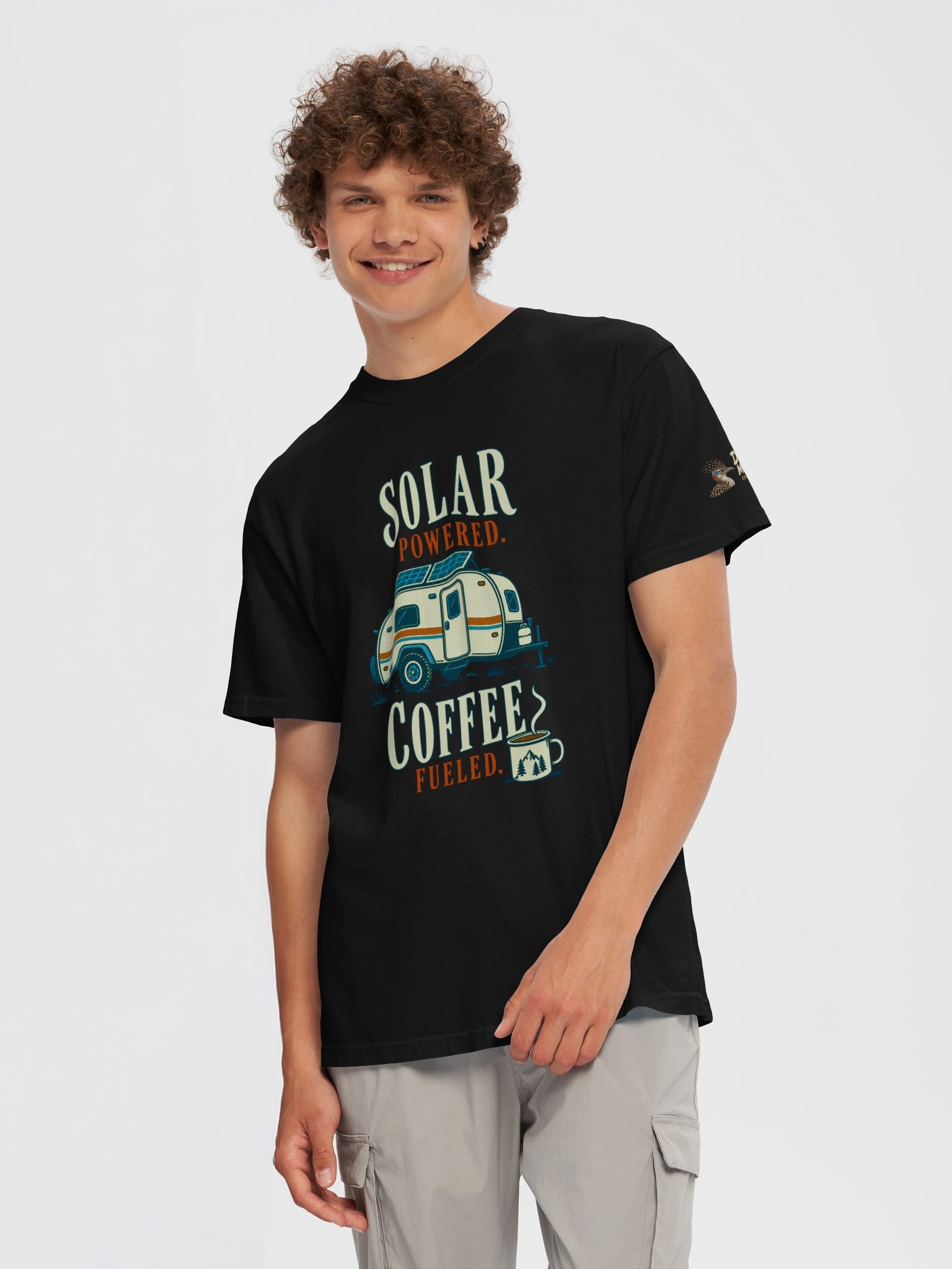 Solar Powered, Coffee Fueled Camper T-Shirt product image (61)
