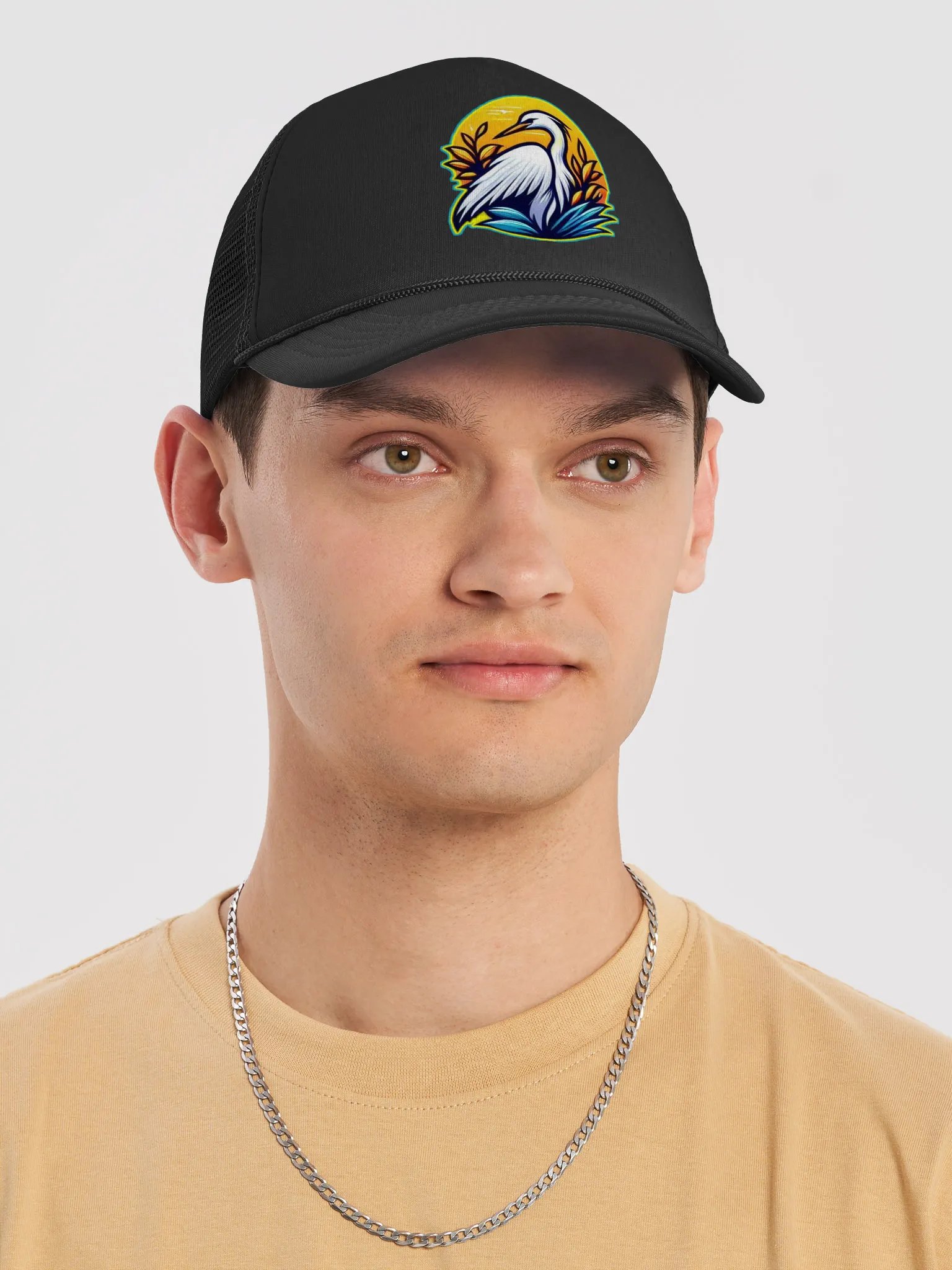 Egret Elegance Foam Trucker Hat product image (5)