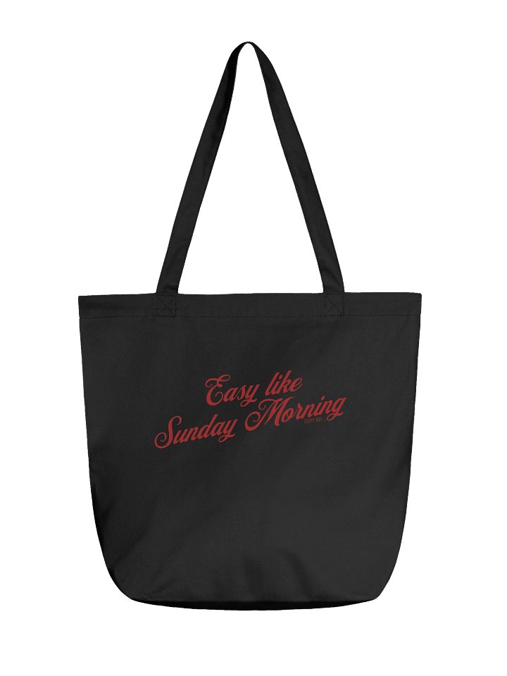 "Easy Like Sunday Morning" – Retro Tote Bag (Black & Red) product image (6)