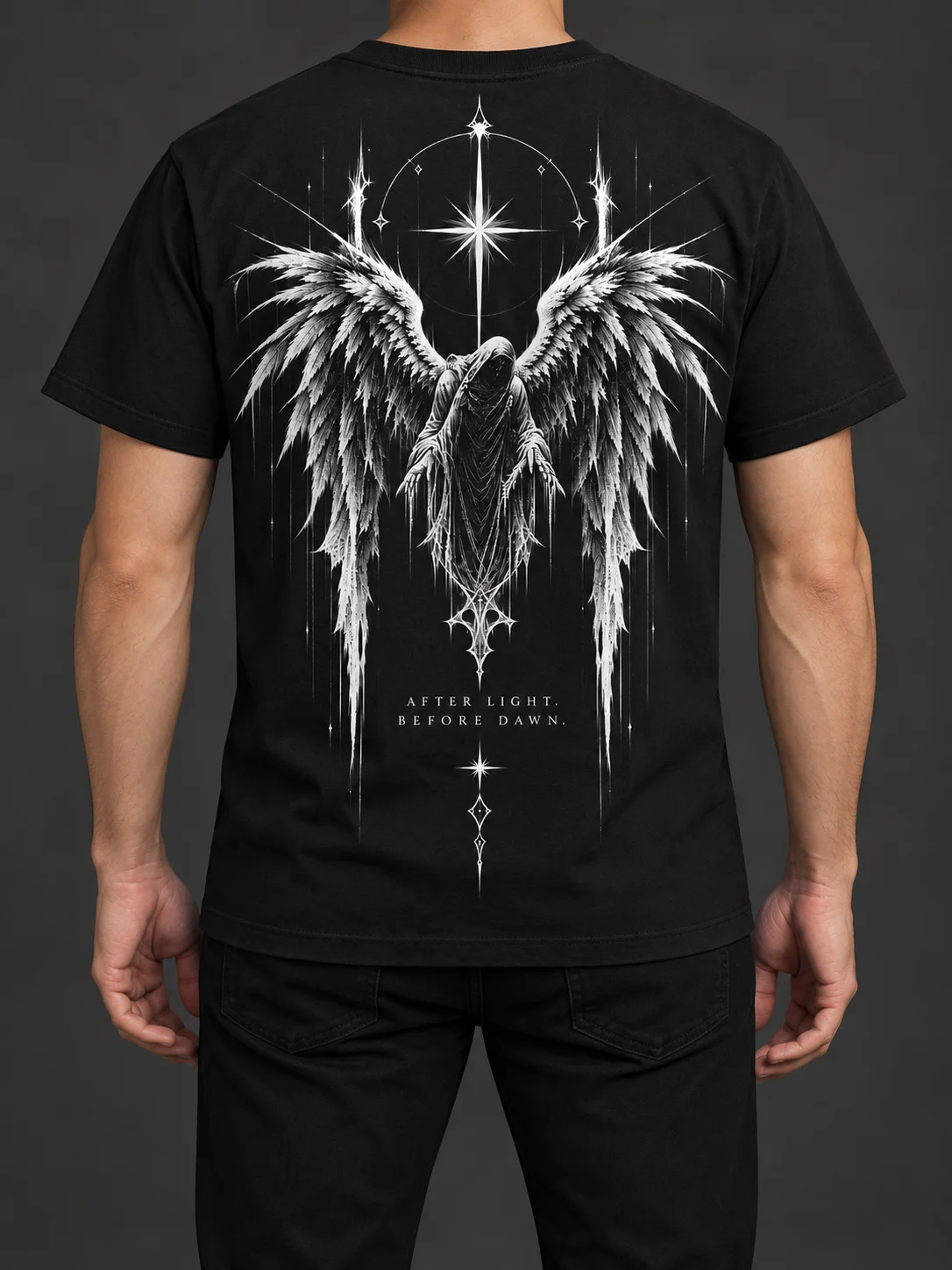 BLAVK NOCTURNE Angel Graphic T-Shirt — Black product image (1)