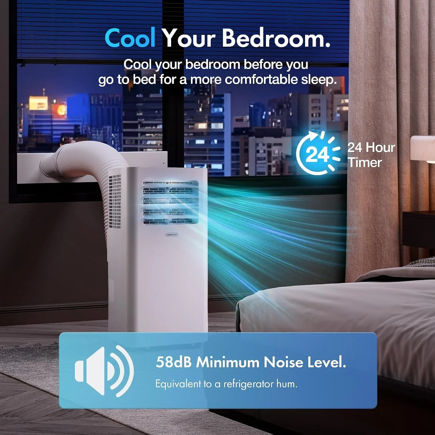 12000 BTU Portable Air Conditioner with WiFi, Dehumidifier, Sleep Mode & Remote Control product image (8)