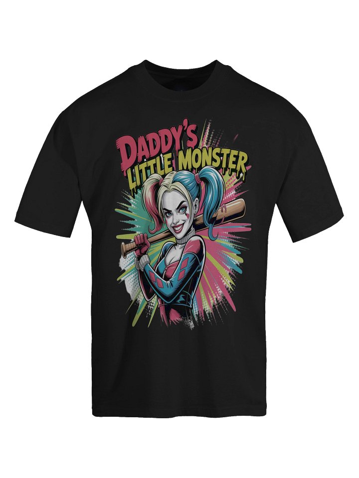 Daddy's Little Monster: Harley Quinn Bat Burst Oversized Faded Unisex T-Shirt product image (1)