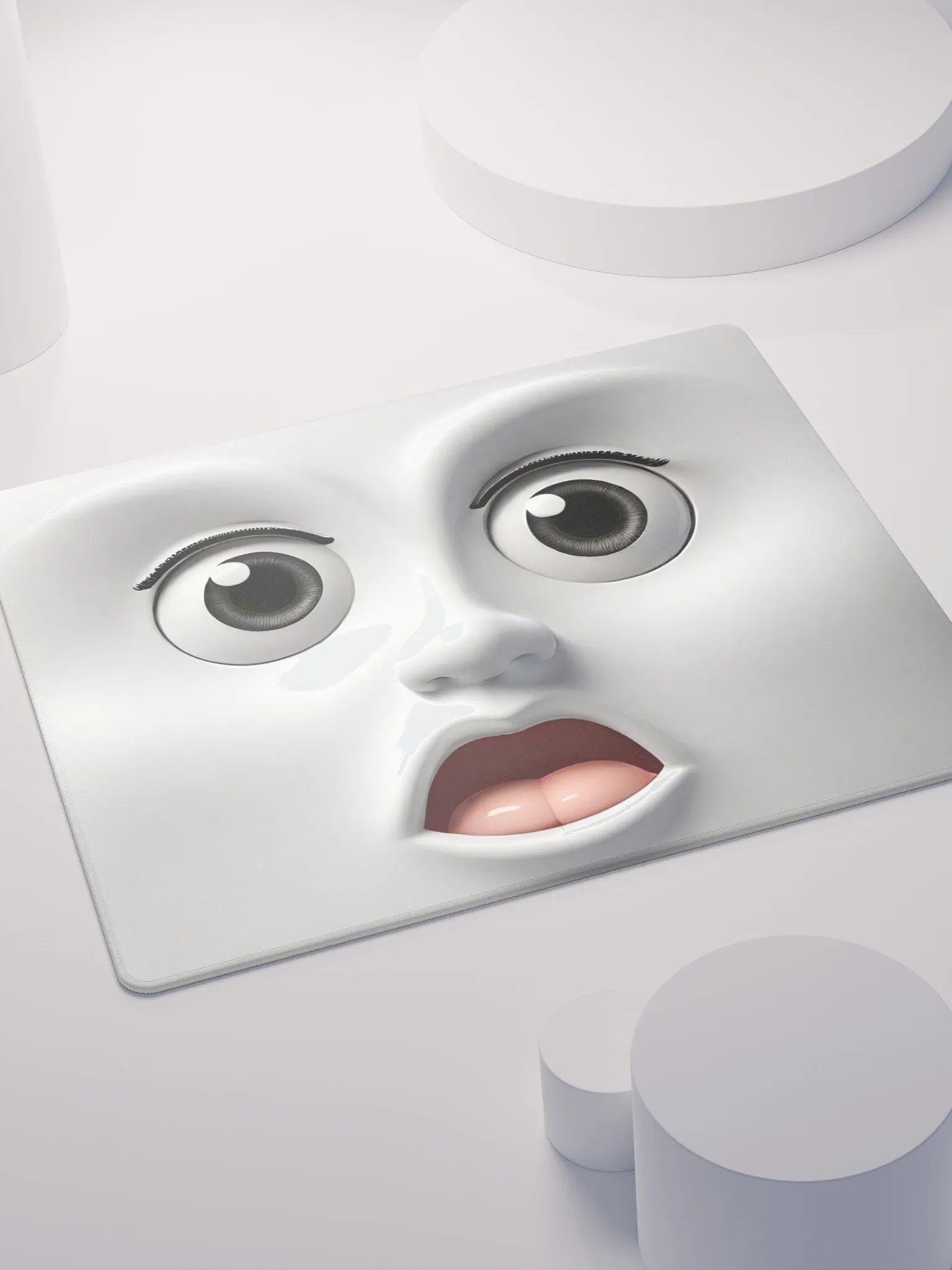 Surprised Expression Premium Mouse Pad: Add a Pop of Fun to Your Desk! product image (4)