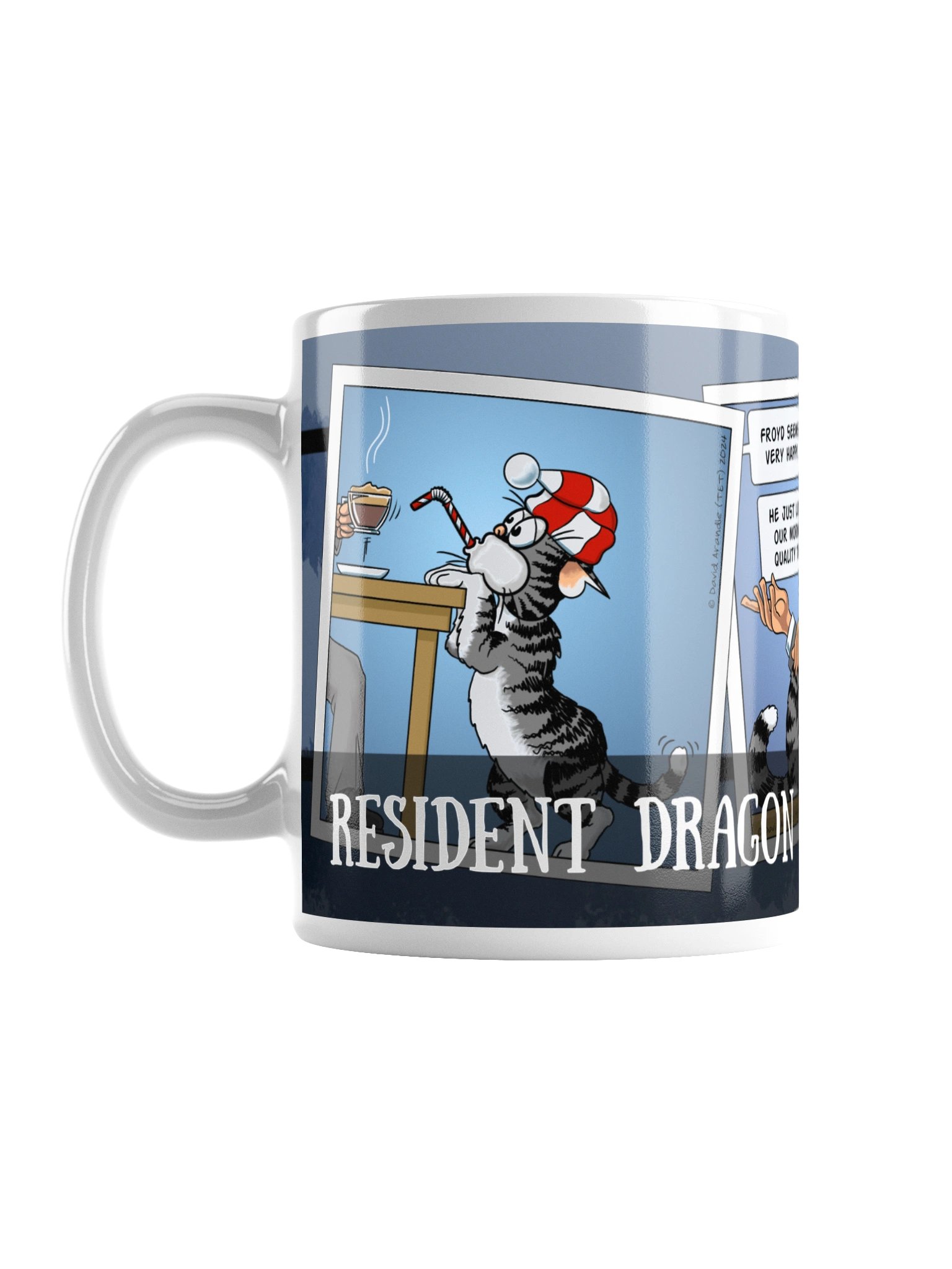 Resident Dragon Comic Mysterious Coffee Thief Three-Panel Mug product image (1)
