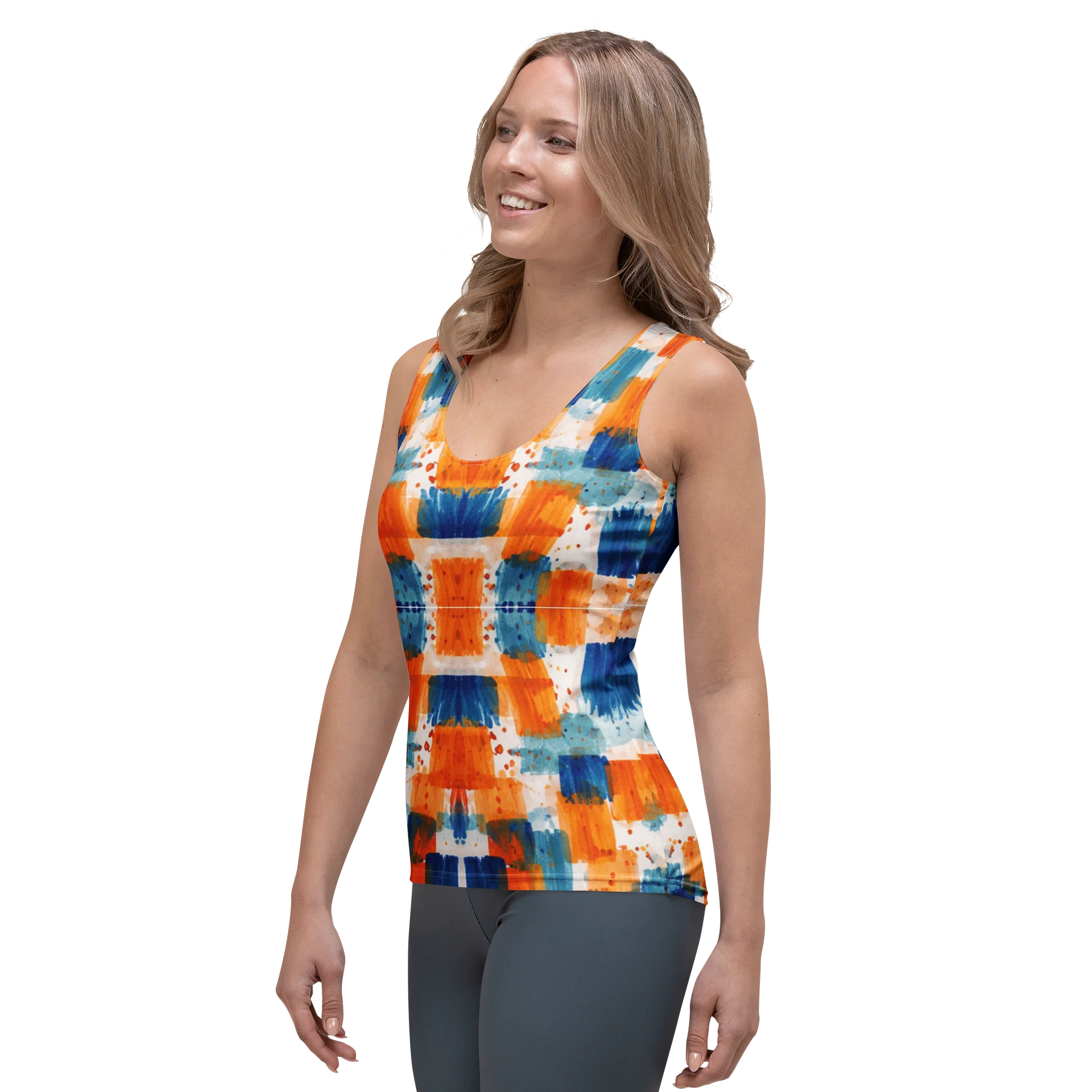 Urban Mosaic: Abstract brushstroke design Empowerment Fusion Women's Tank Top product image (3)
