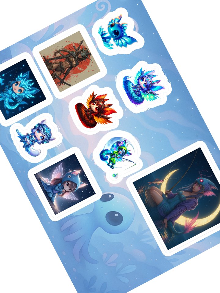 Dreamy Aquatic Aliens Kiss-Cut Sticker Sheet product image (1)