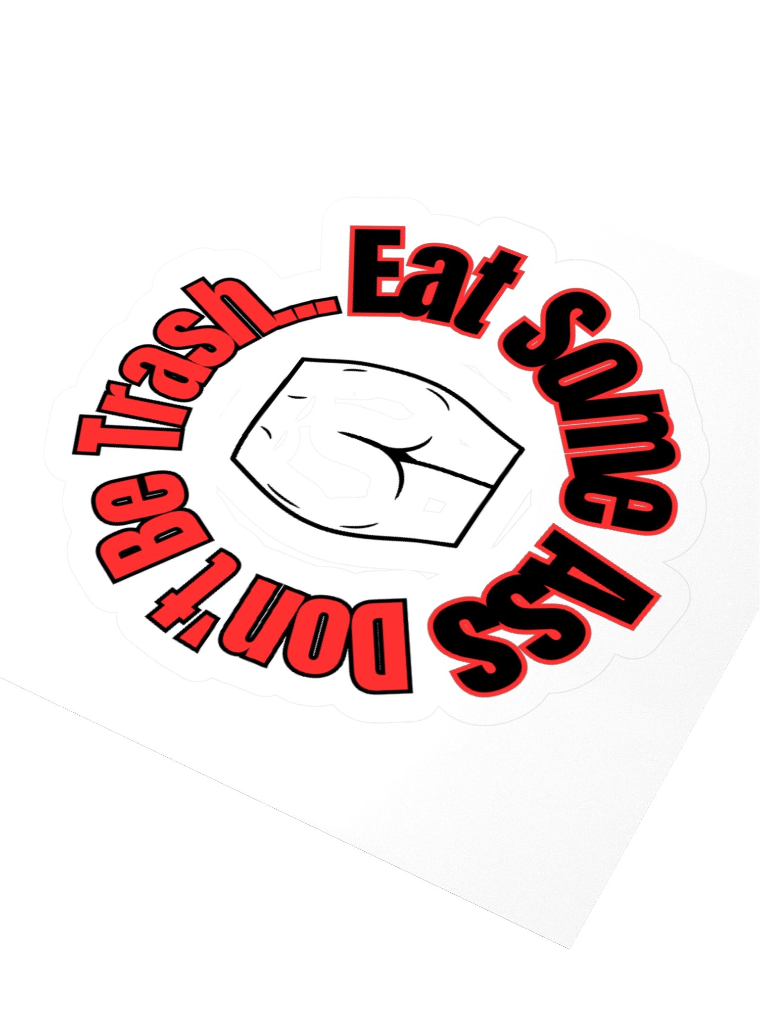Don't Be Trash Red and Black Kisscut Sticker product image (3)