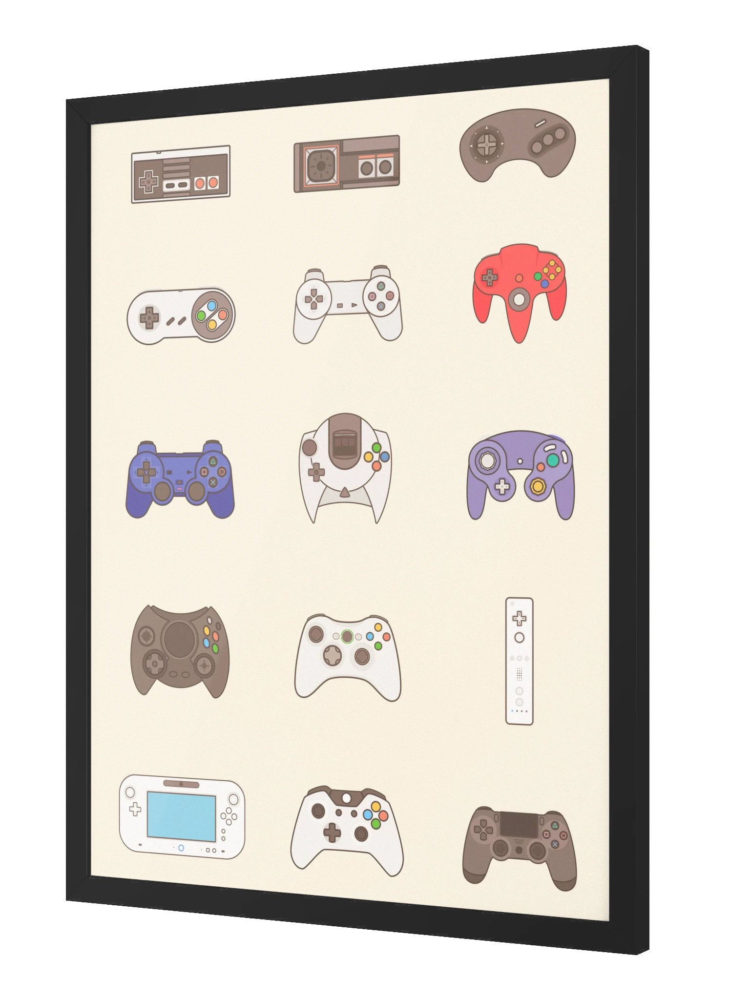 Retro Controllers (Beige) [3x4] | Framed product image (2)