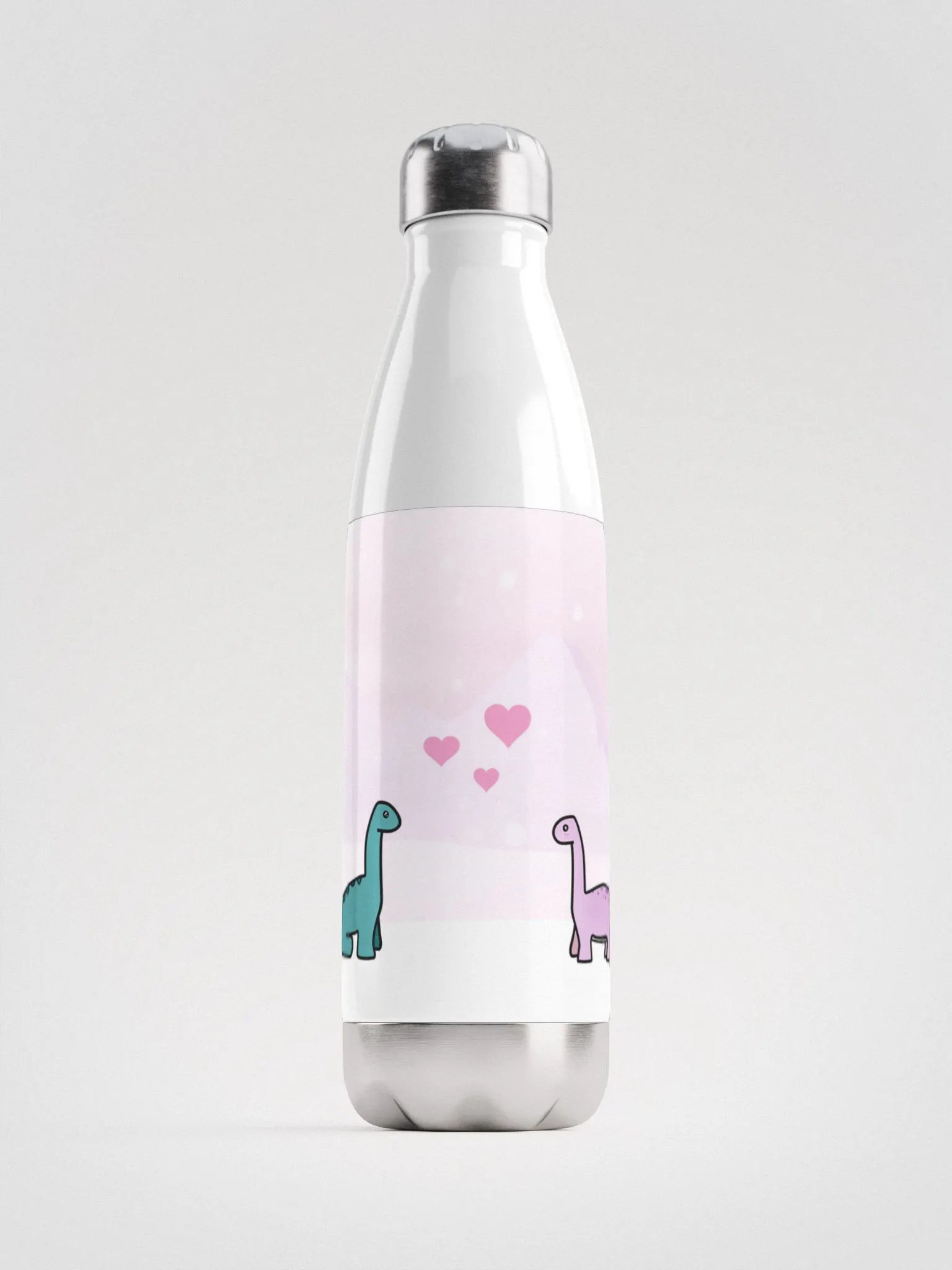 Pink & Blue Dinos - Steel Water Bottle product image (1)