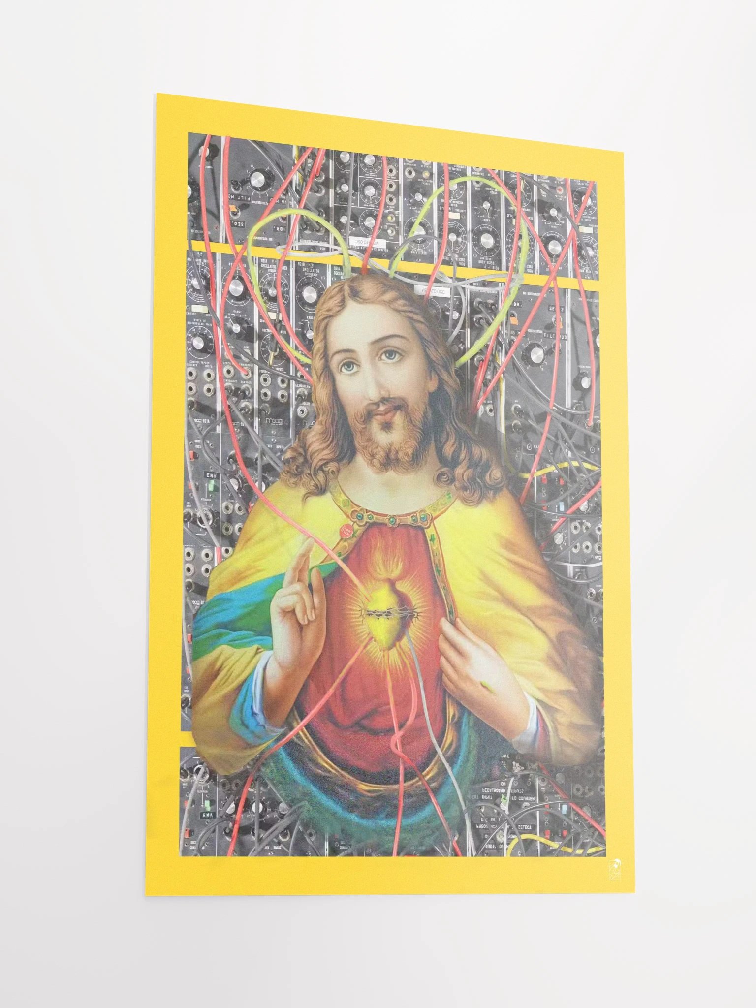 Jesus Christ Sacred MOOg by Frank Fonik , Techno EDM Matte Paper Poster product image (2)
