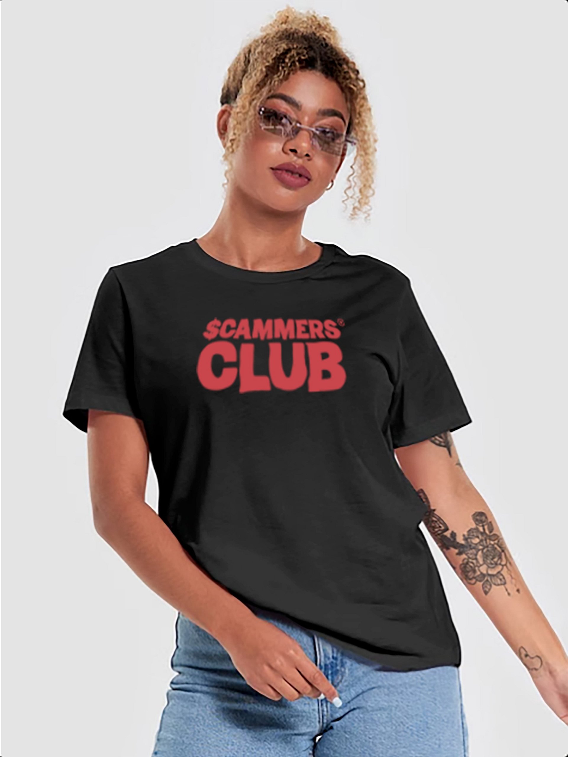The Scammers Club "Femme Cut" Tee (in the Dark) product image (1)