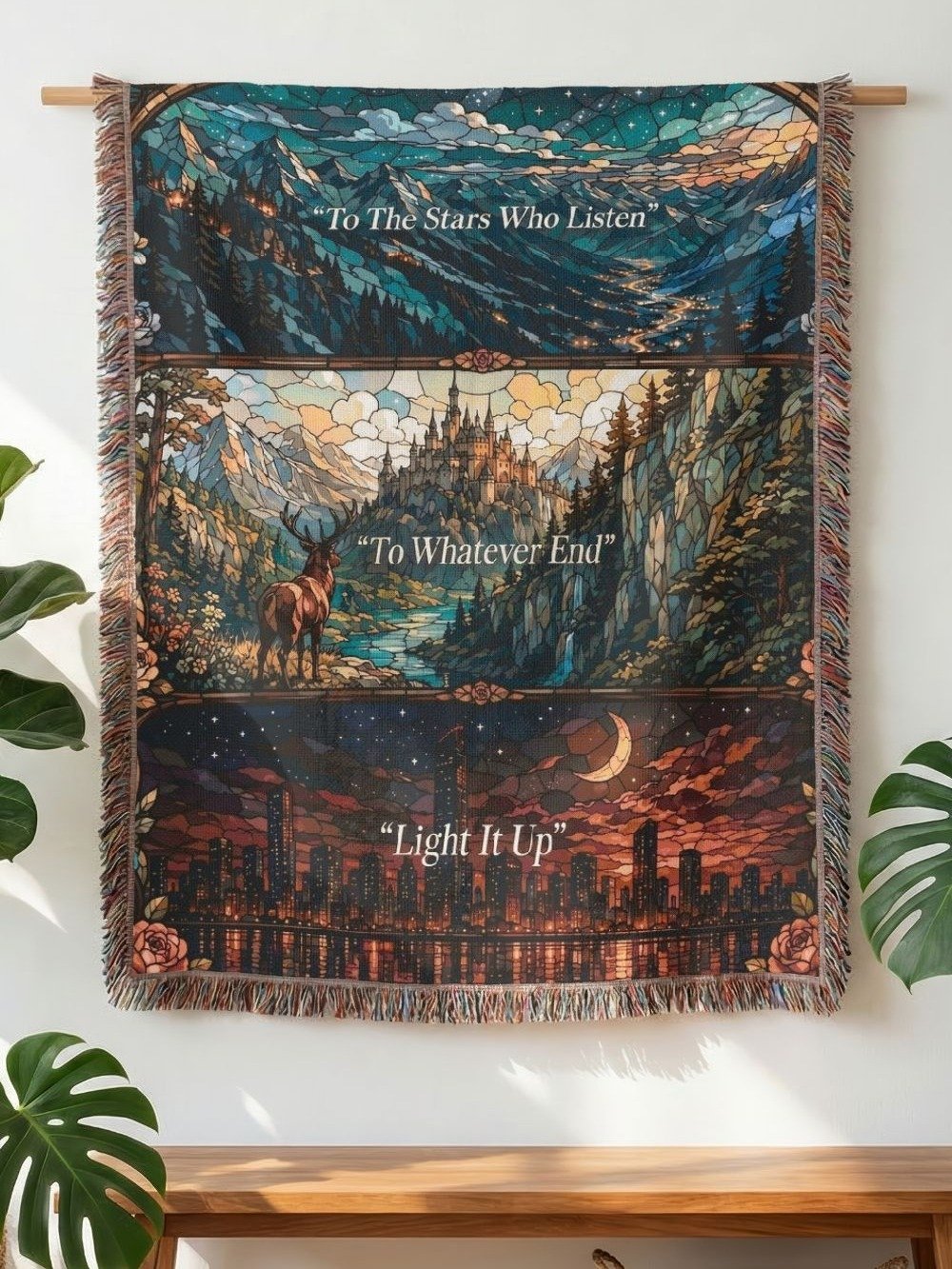 Throne of Glass Blanket To Whatever End Woven Tapestry Book Lover Gift Romantasy Bookish Reading Nook Home Decor product image (4)