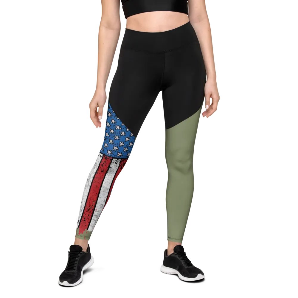 Stars & Stripes Splatter Split leggings product image (1)