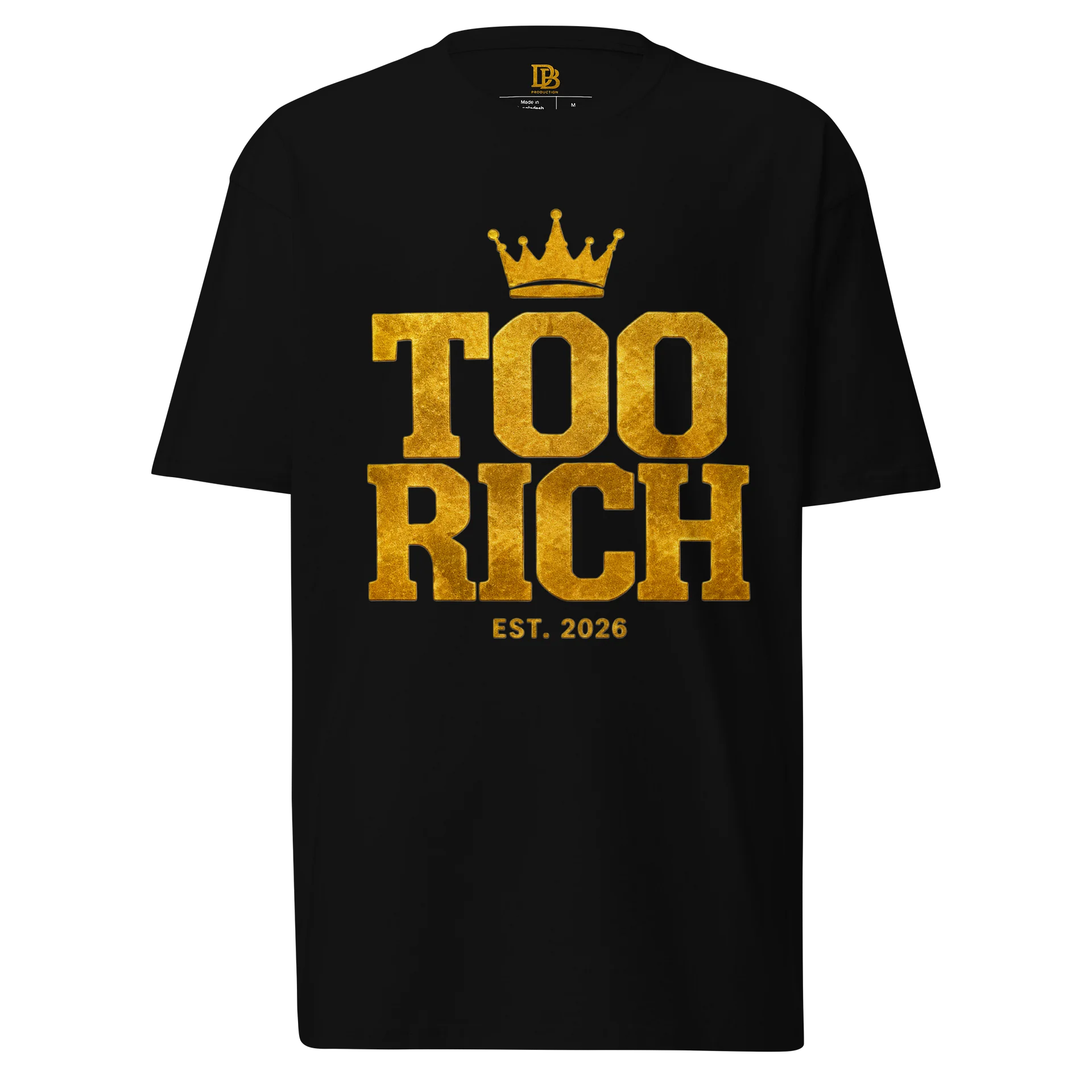 TOO RICH Crown Edition T-Shirt – Black & Gold product image (1)