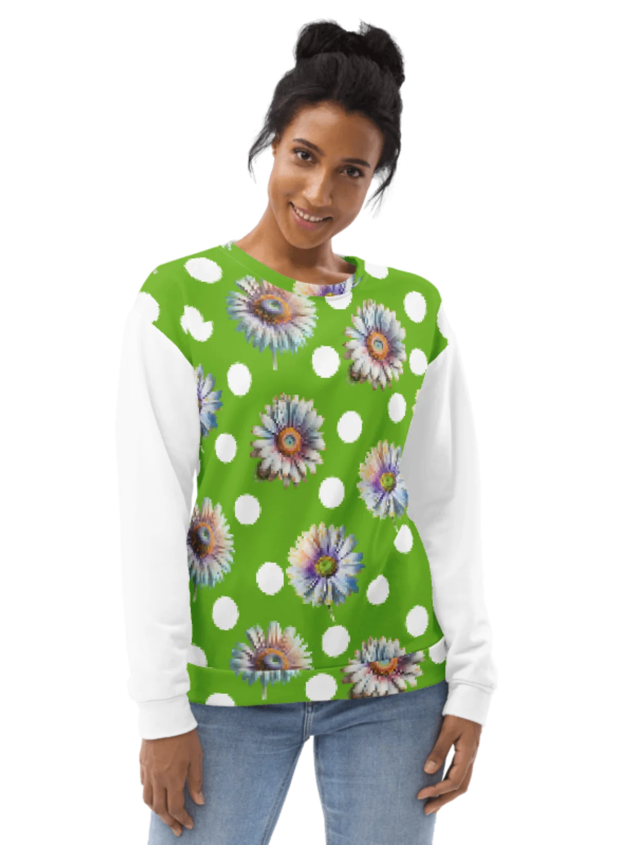 Daisy Dots - Lime Green Sweatshirt product image (1)