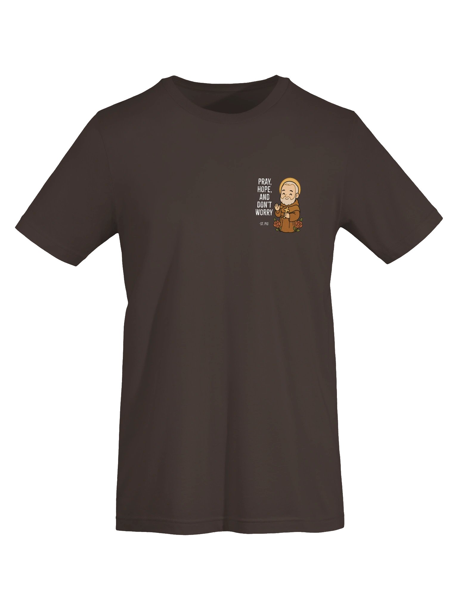 St. Pio "Pray, Hope & Don't Worry" T-Shirt product image (3)