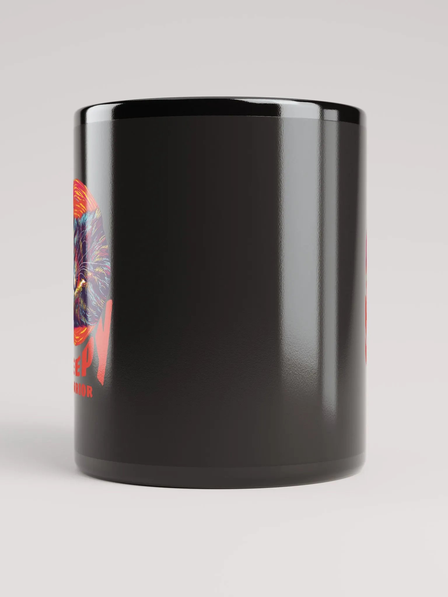 Sleepy Warrior Cat | Black Mug product image (9)