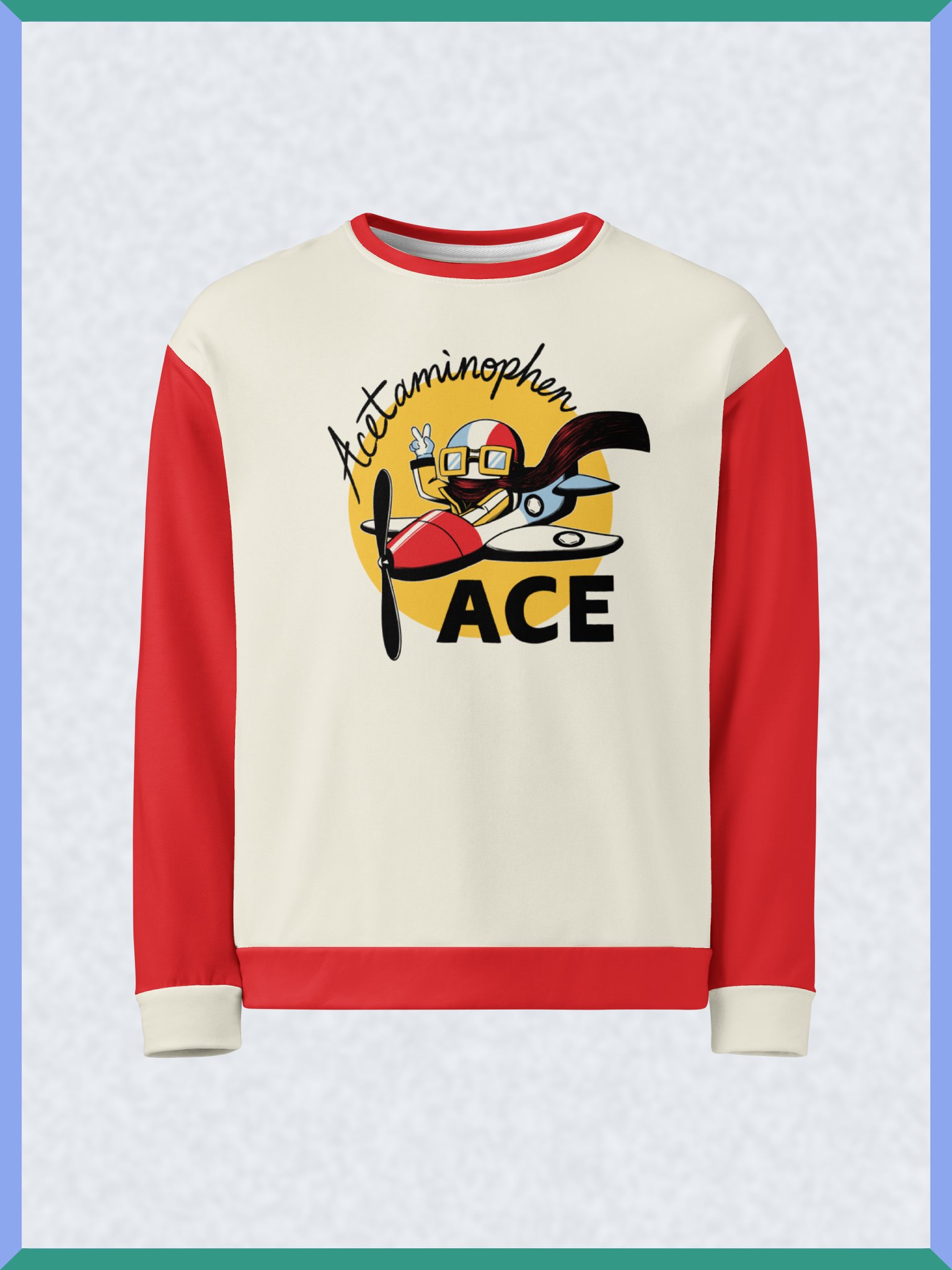Acetaminophen Ace - Red-Sleeved Sweatshirt product image (1)