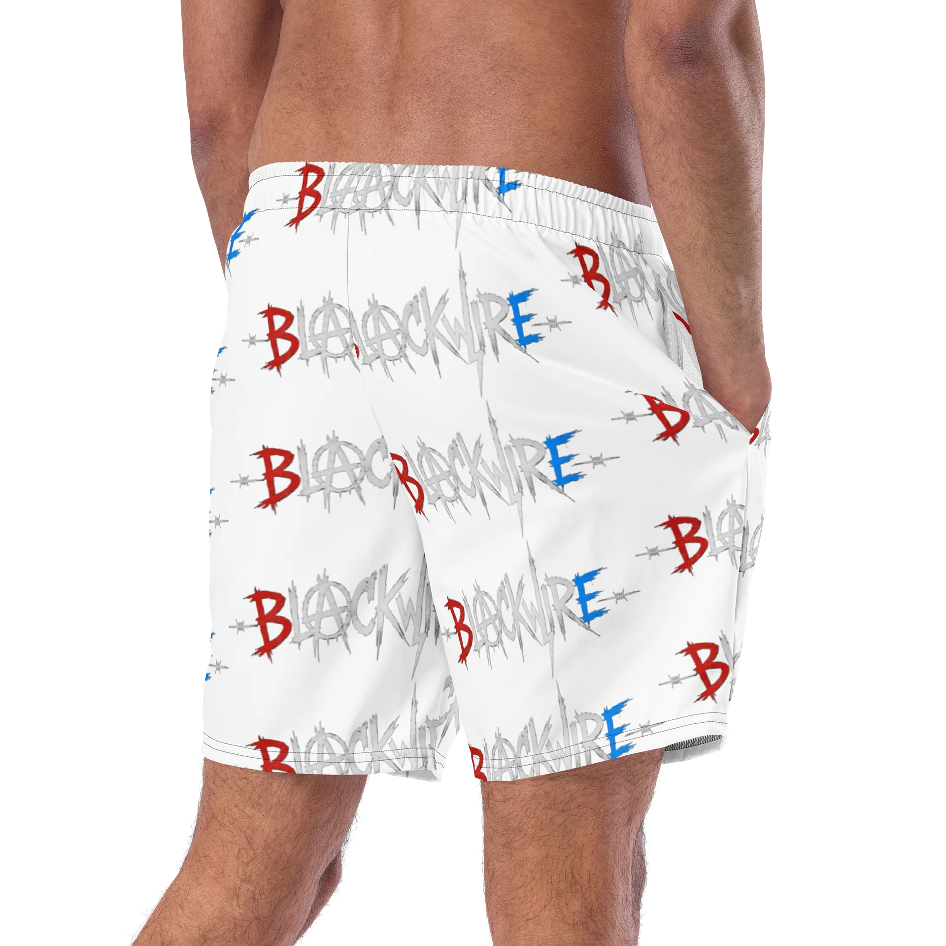 BlackWire Scribble Grid Swim Trunks product image (8)