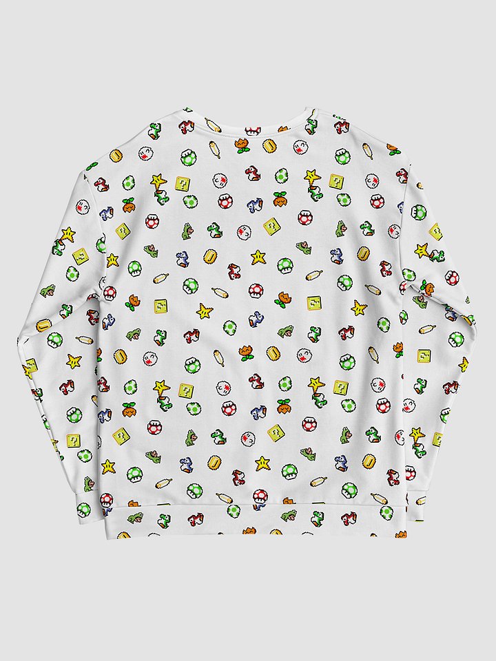 Pixel Mario All-Over Print Unisex Sweatshirt product image (2)
