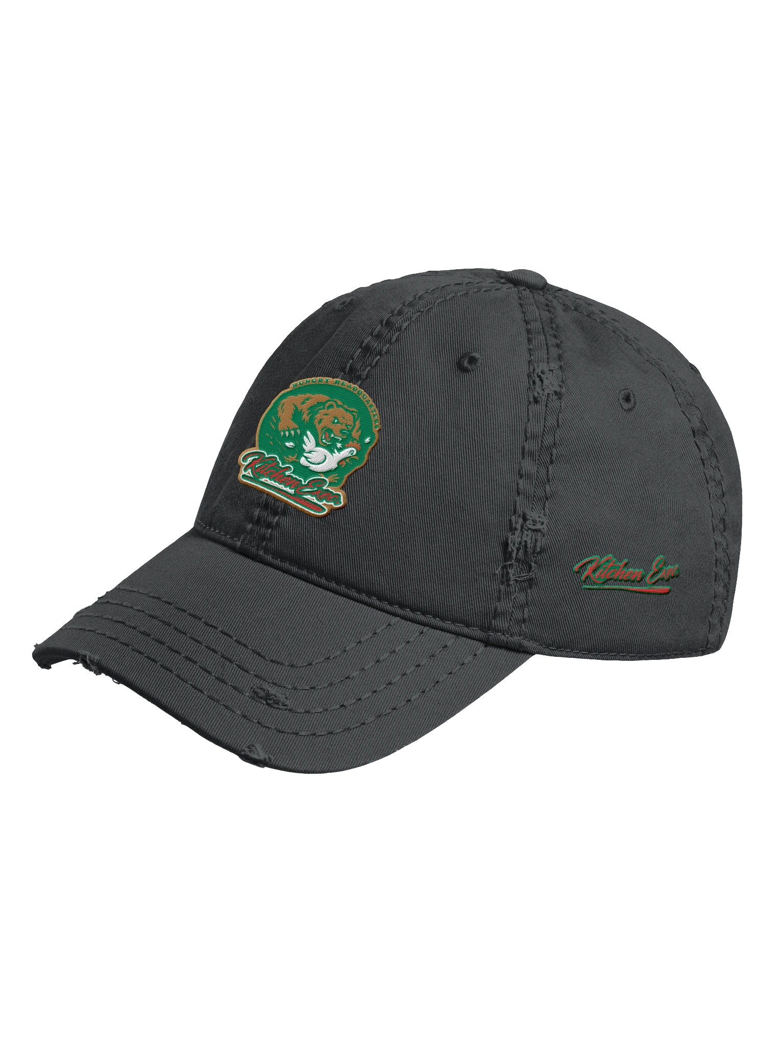 "Kitchen Execs." Distressed Dad Cap (Black) product image (2)