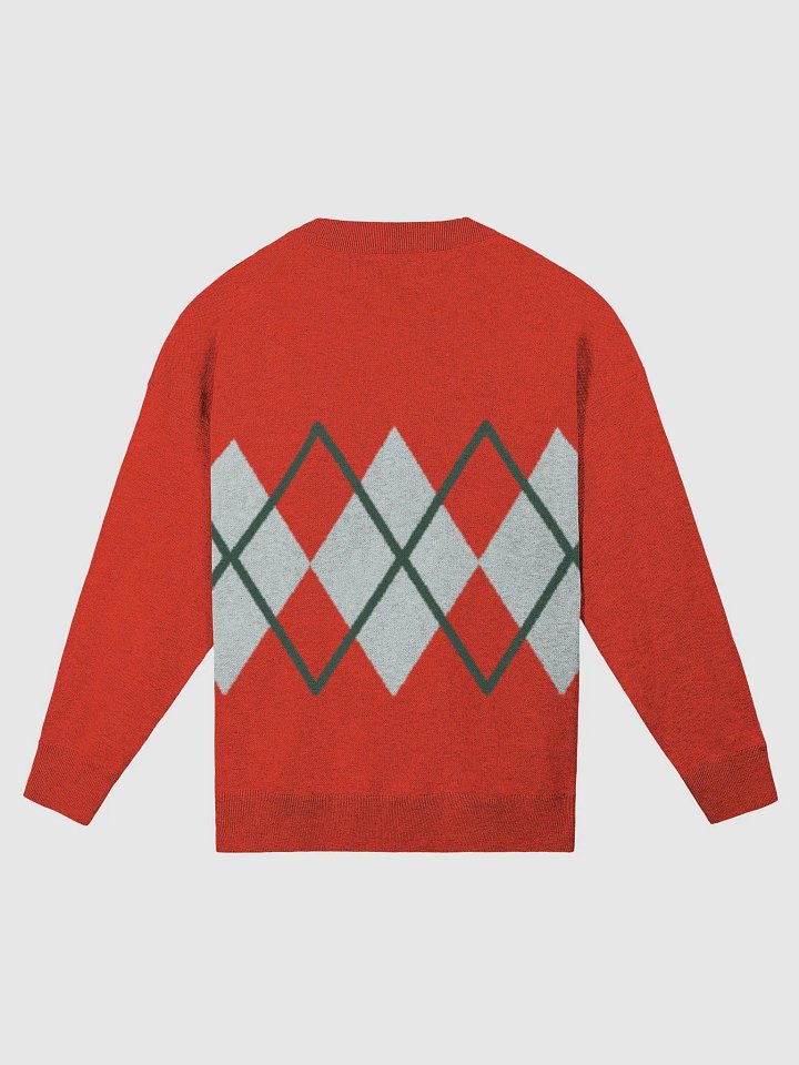 Argyle Red Knitted Relaxed Sweater product image (2)