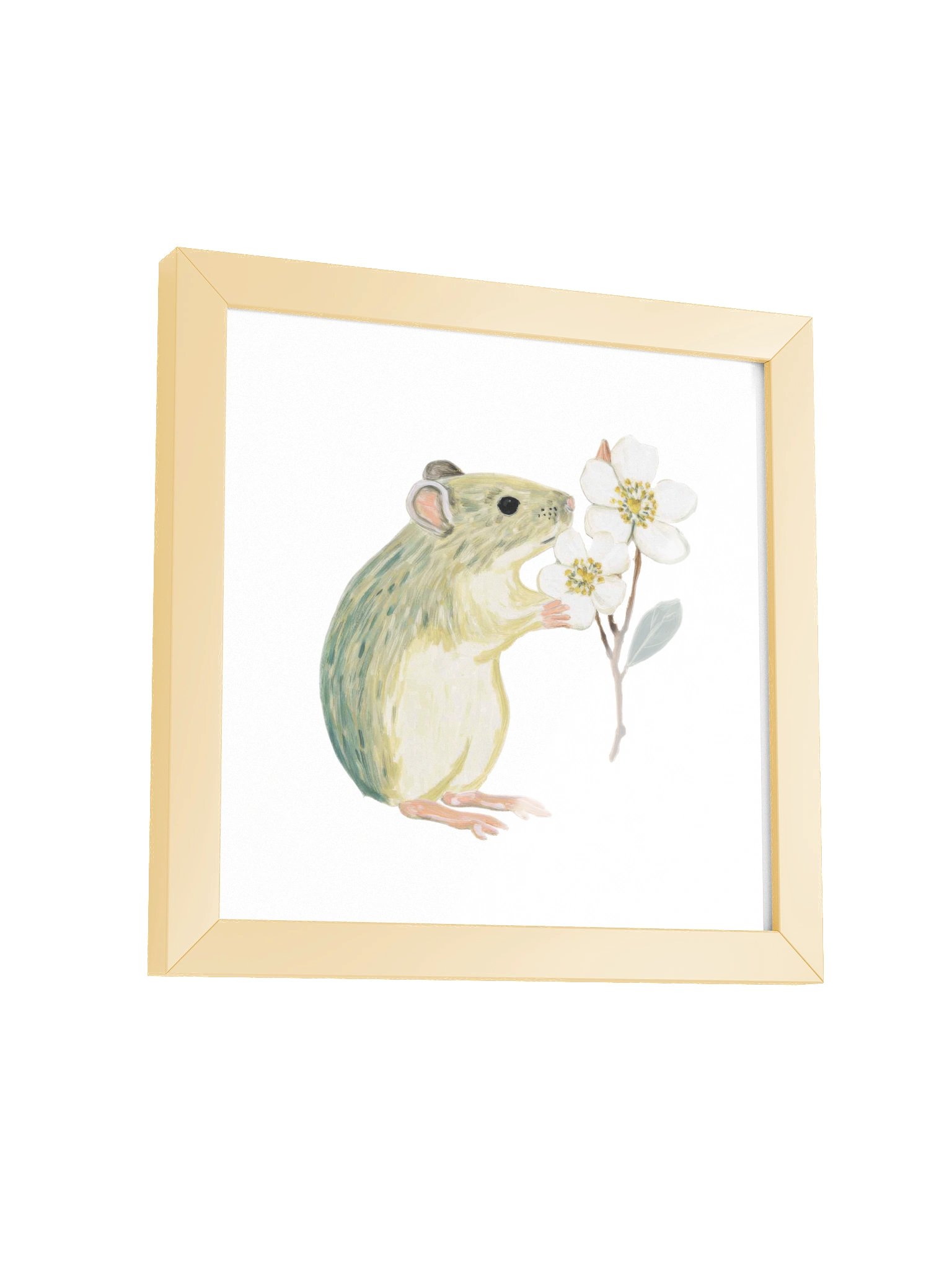 Gentle Gift — The Floral Mouse Framed Art Print (10x10") product image (3)
