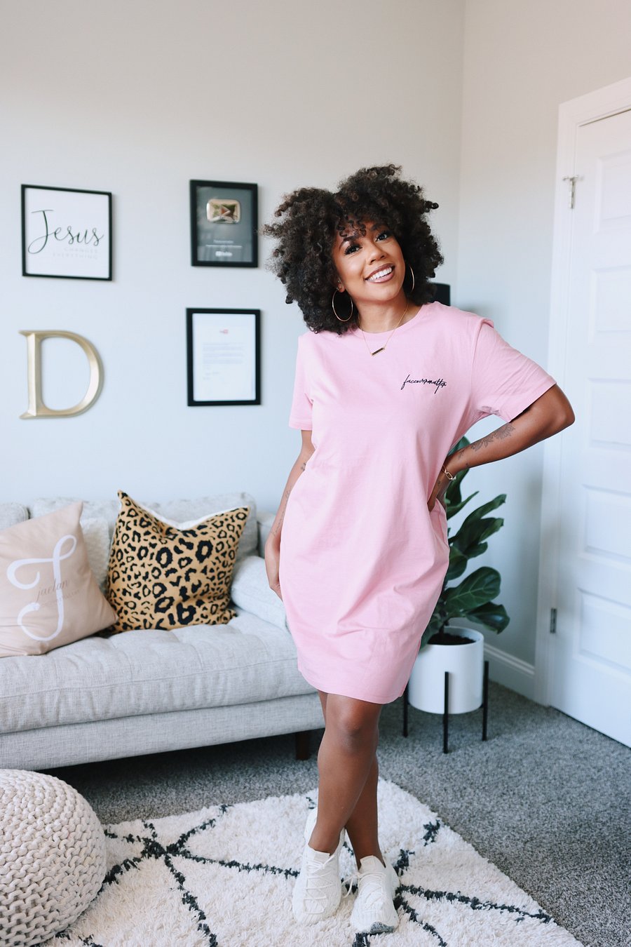 Faceovermatter T-Shirt Dress (Canyon Pink) product image (5)